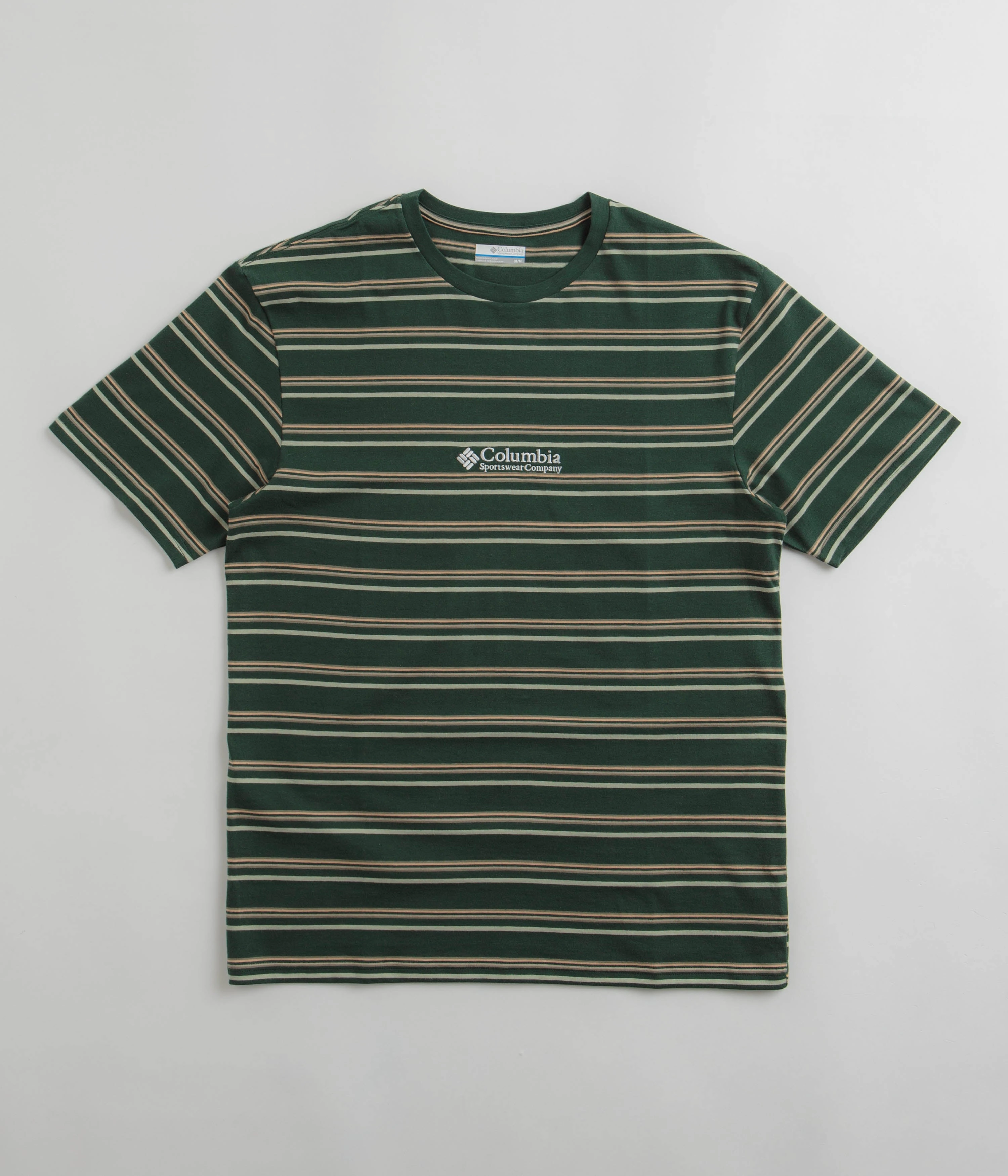 Columbia Somer Slope Striped T-Shirt - Spruce Biodegradable Textile Trendy popularity