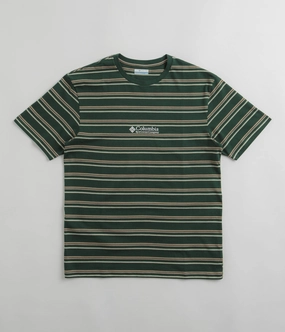 Columbia Somer Slope Striped T-Shirt - Spruce Biodegradable Textile Trendy popularity