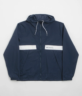 Hardware Columbia Spire Valley Hooded Windbreaker Jacket - Collegiate Navy / White
