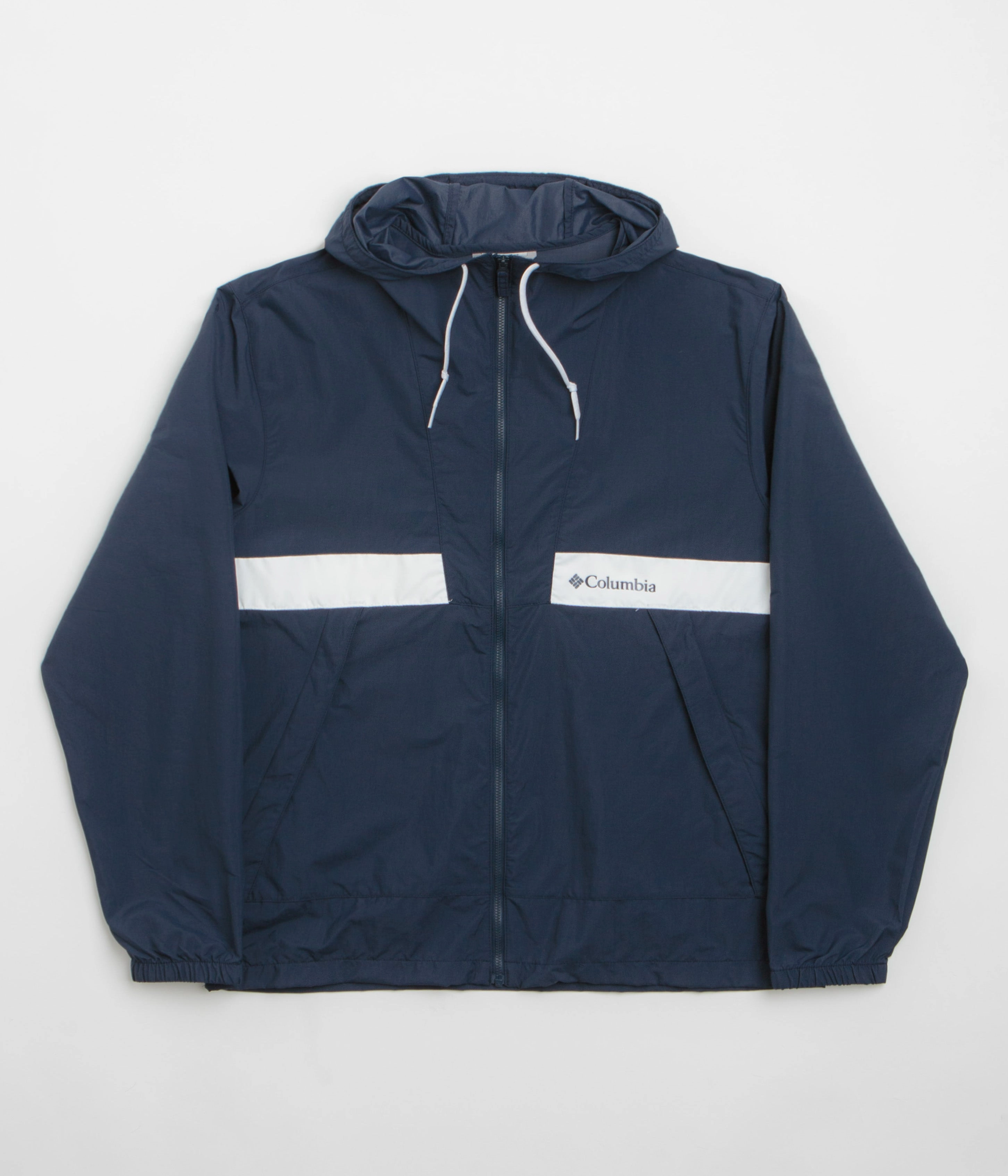 Hardware Columbia Spire Valley Hooded Windbreaker Jacket - Collegiate Navy / White