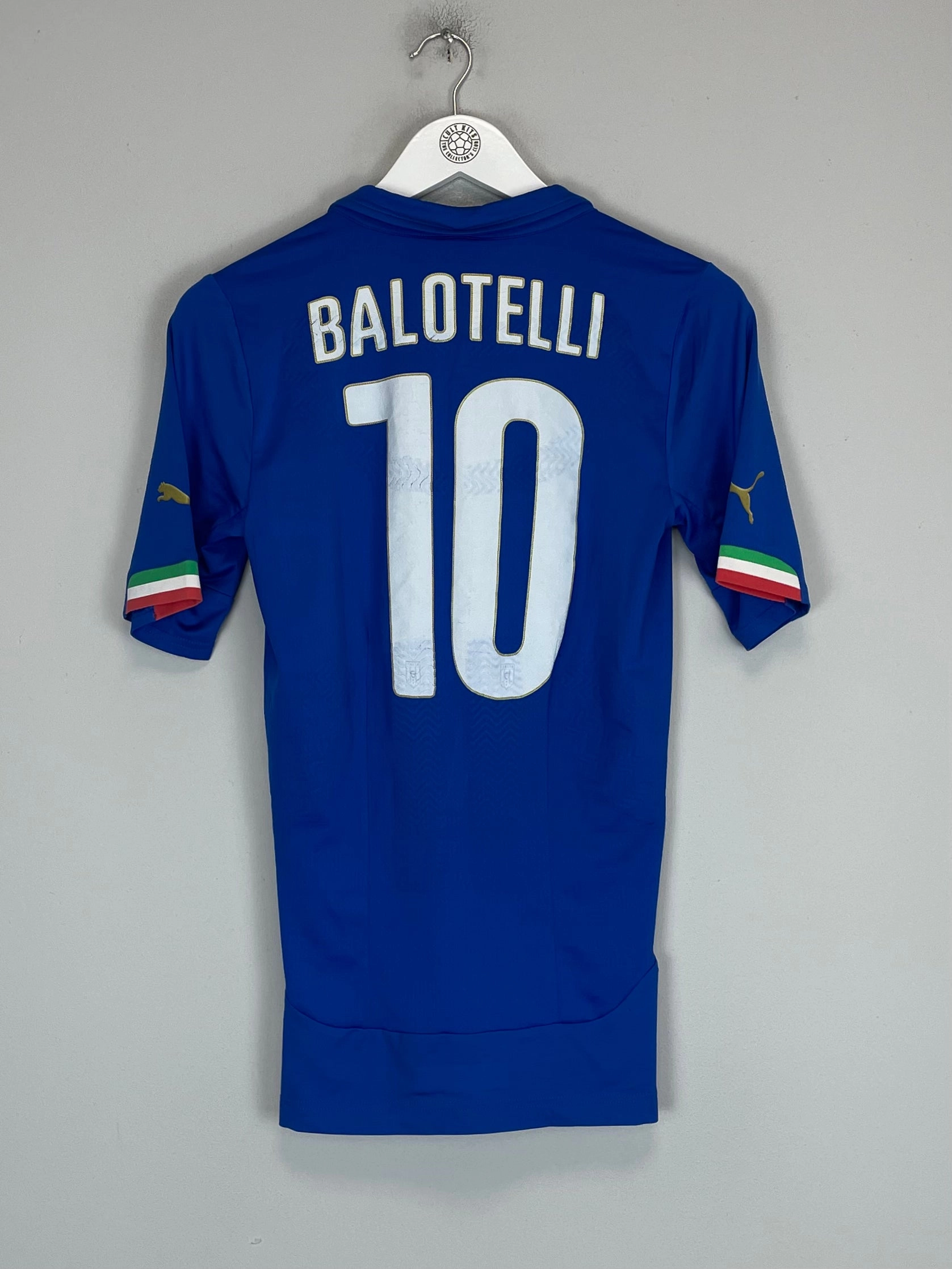 2014/15 ITALY BALOTELLI #10 *PLAYER ISSUE* HOME SHIRT (M) PUMA All Weather Adapt Fabric