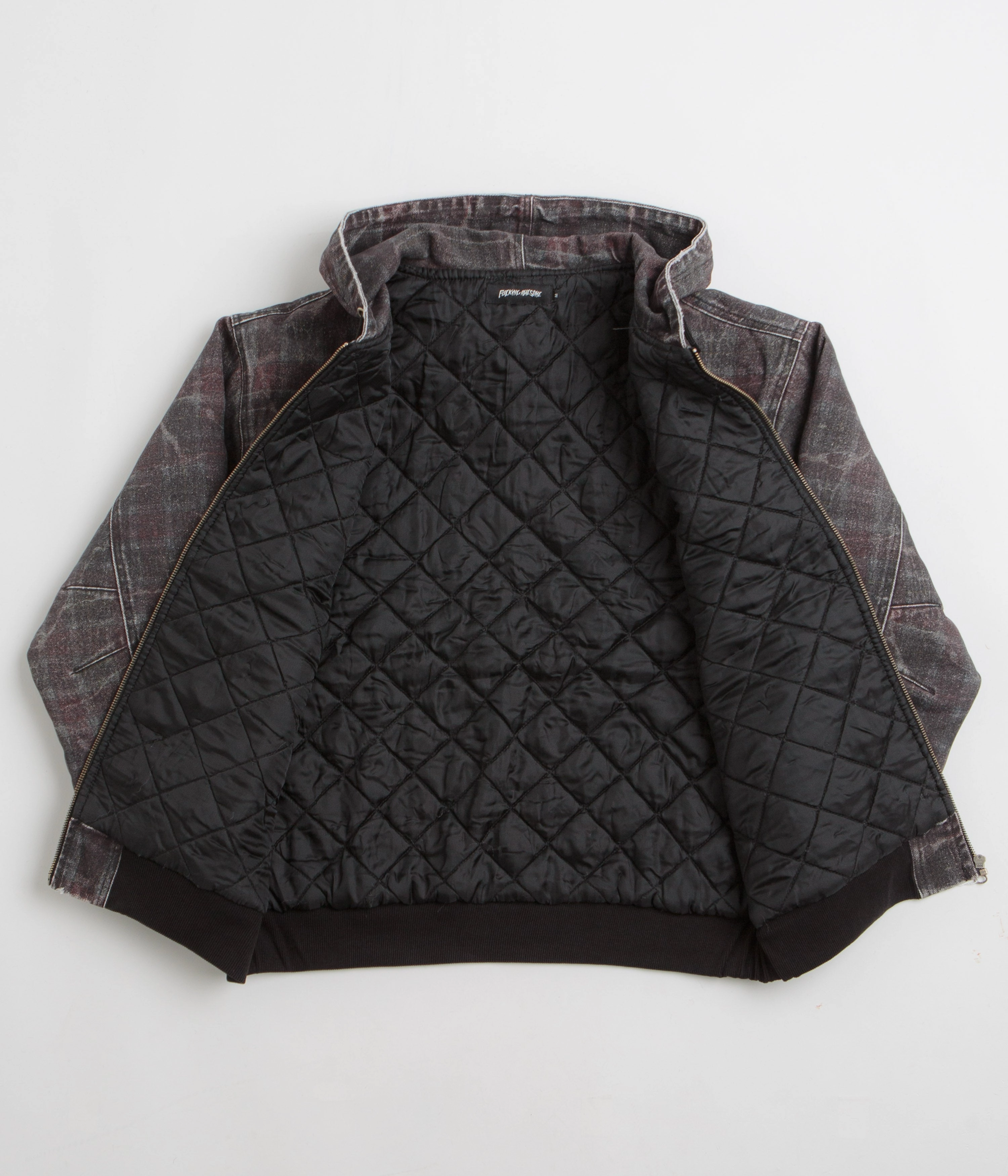 Fucking Awesome Distressed Plaid KO Work Jacket - Brown Teens