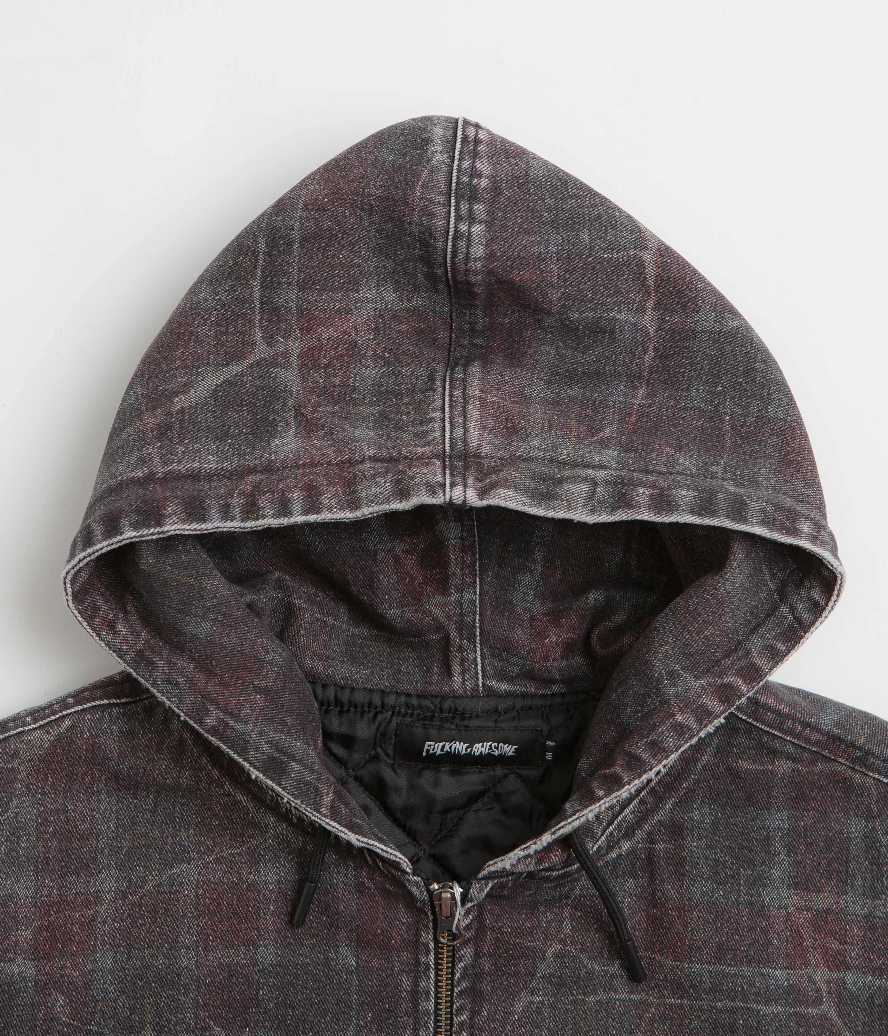 Fucking Awesome Distressed Plaid KO Work Jacket - Brown Promote