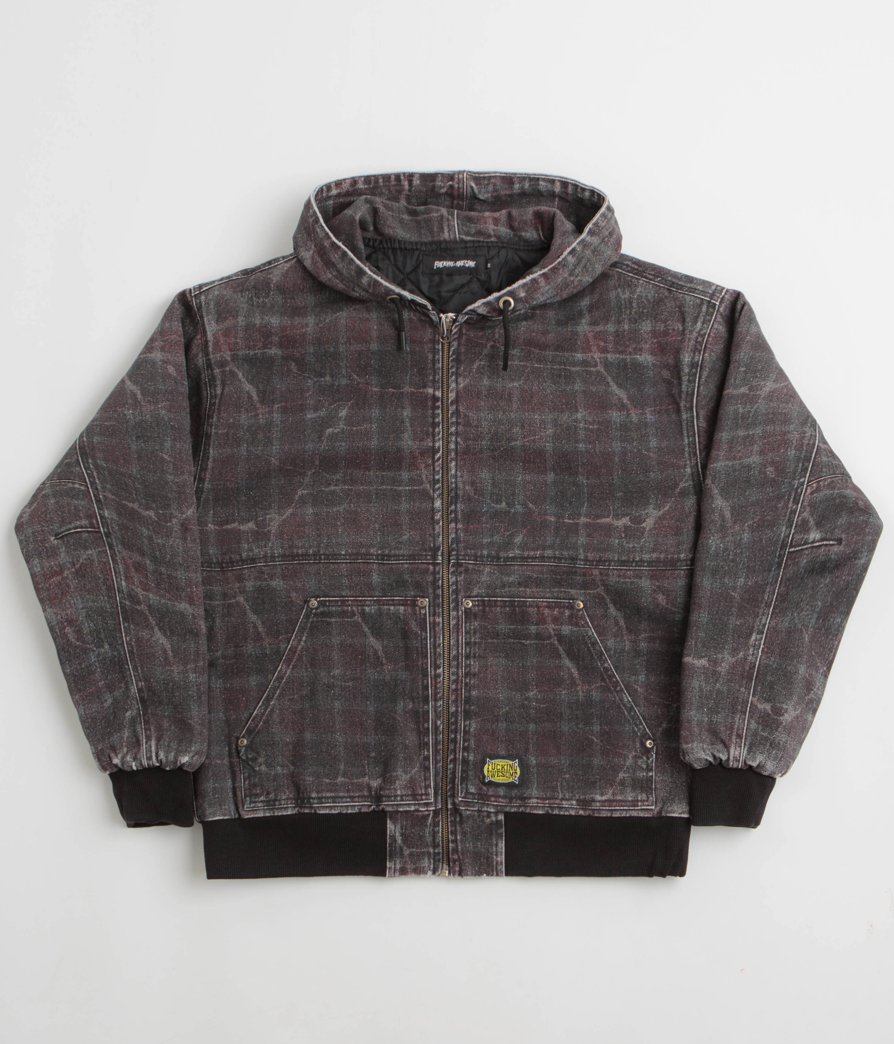 Built For Cold online purchase Fucking Awesome Distressed Plaid KO Work Jacket - Brown