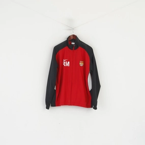 Comfortable Urban Travel Nike Cramlington Juniors FC Men L Jacket Red Vintage Full ZipperFootball Top