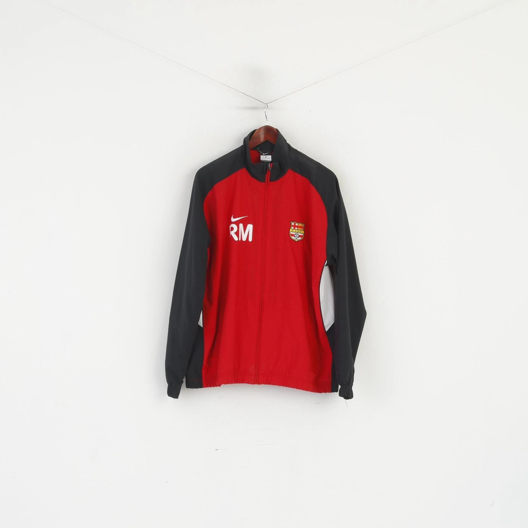 Comfortable Urban Travel Nike Cramlington Juniors FC Men L Jacket Red Vintage Full ZipperFootball Top