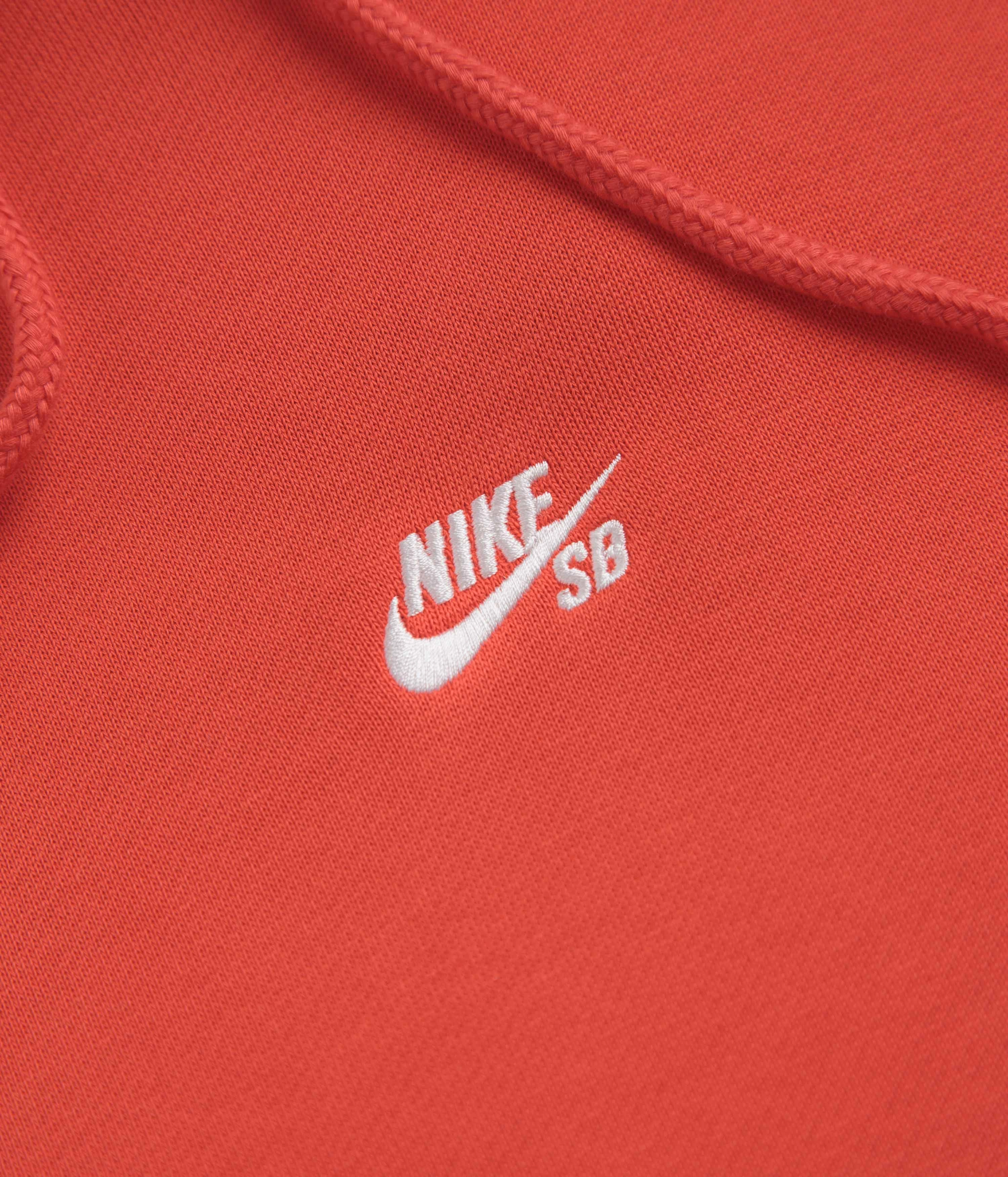 Nike SB Sleeve Graphic Hoodie - Light Crimson / White Zippered Pockets