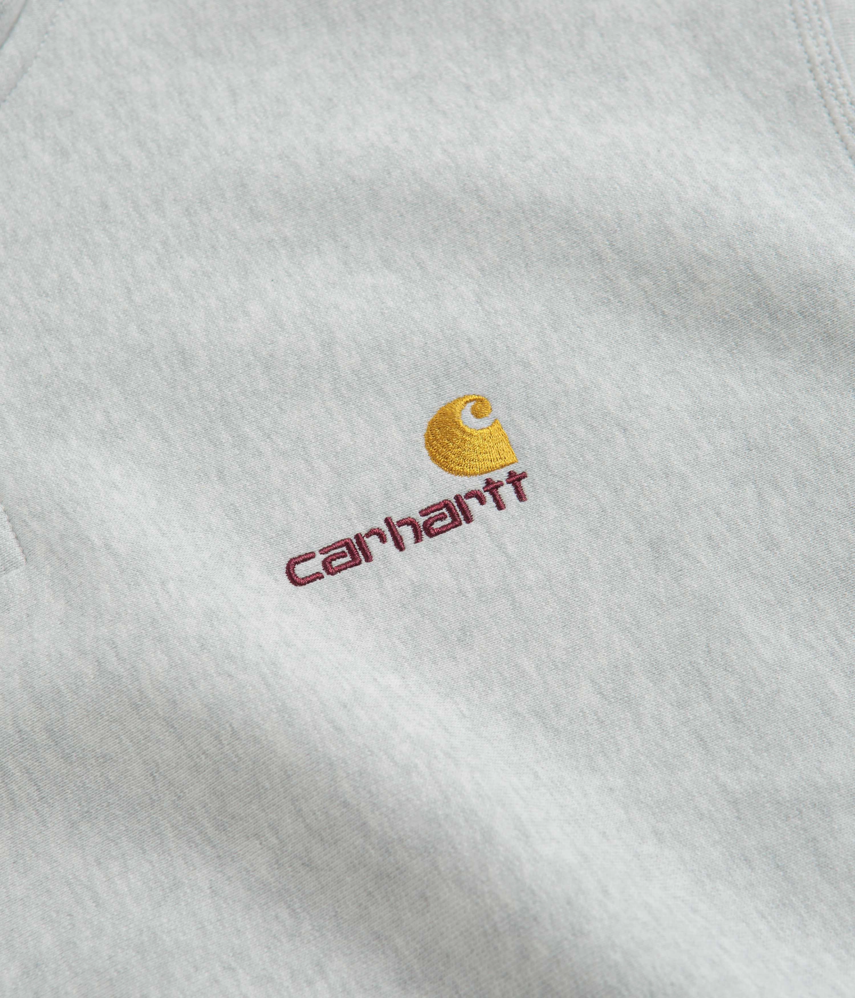 Carhartt Half Zip American Script Sweatshirt - Ash Heather Casual Elegance product shoe support