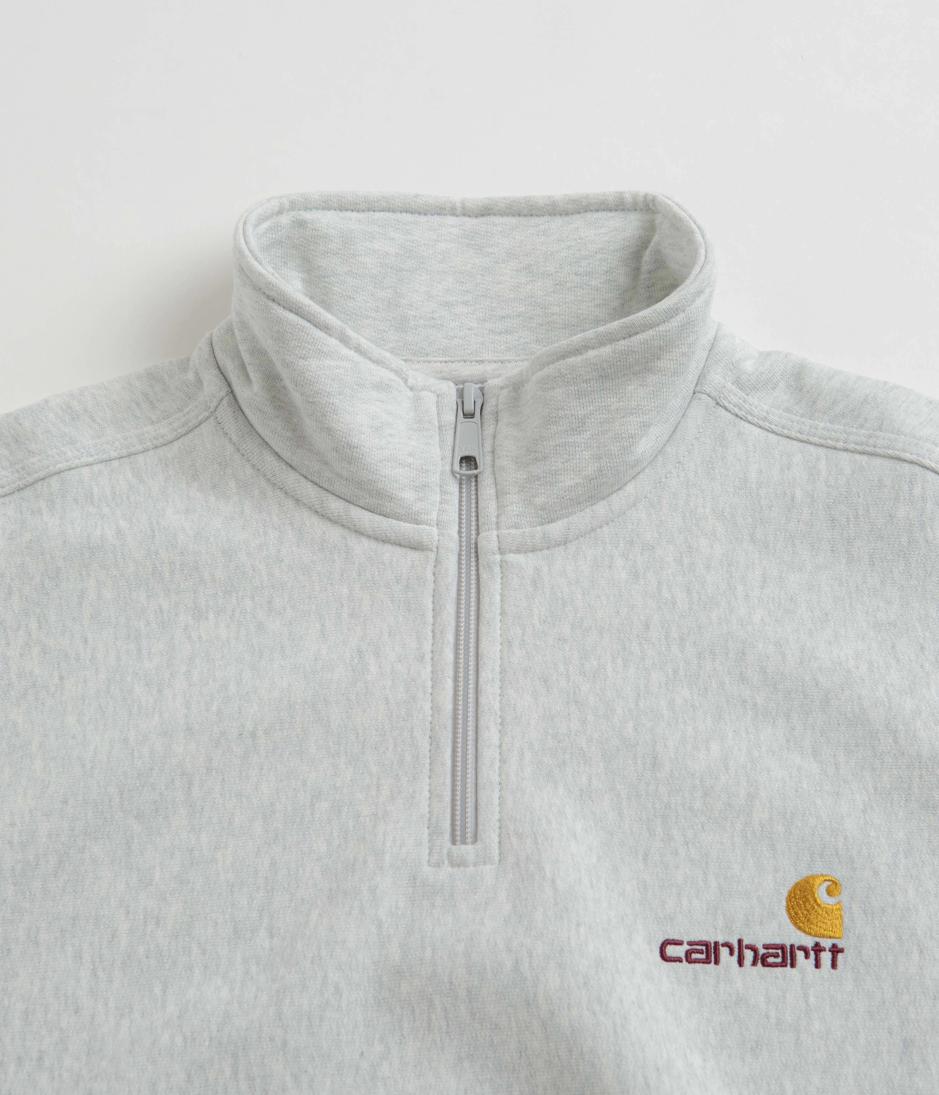 Carhartt Half Zip American Script Sweatshirt - Ash Heather product combo Comfy Vibe