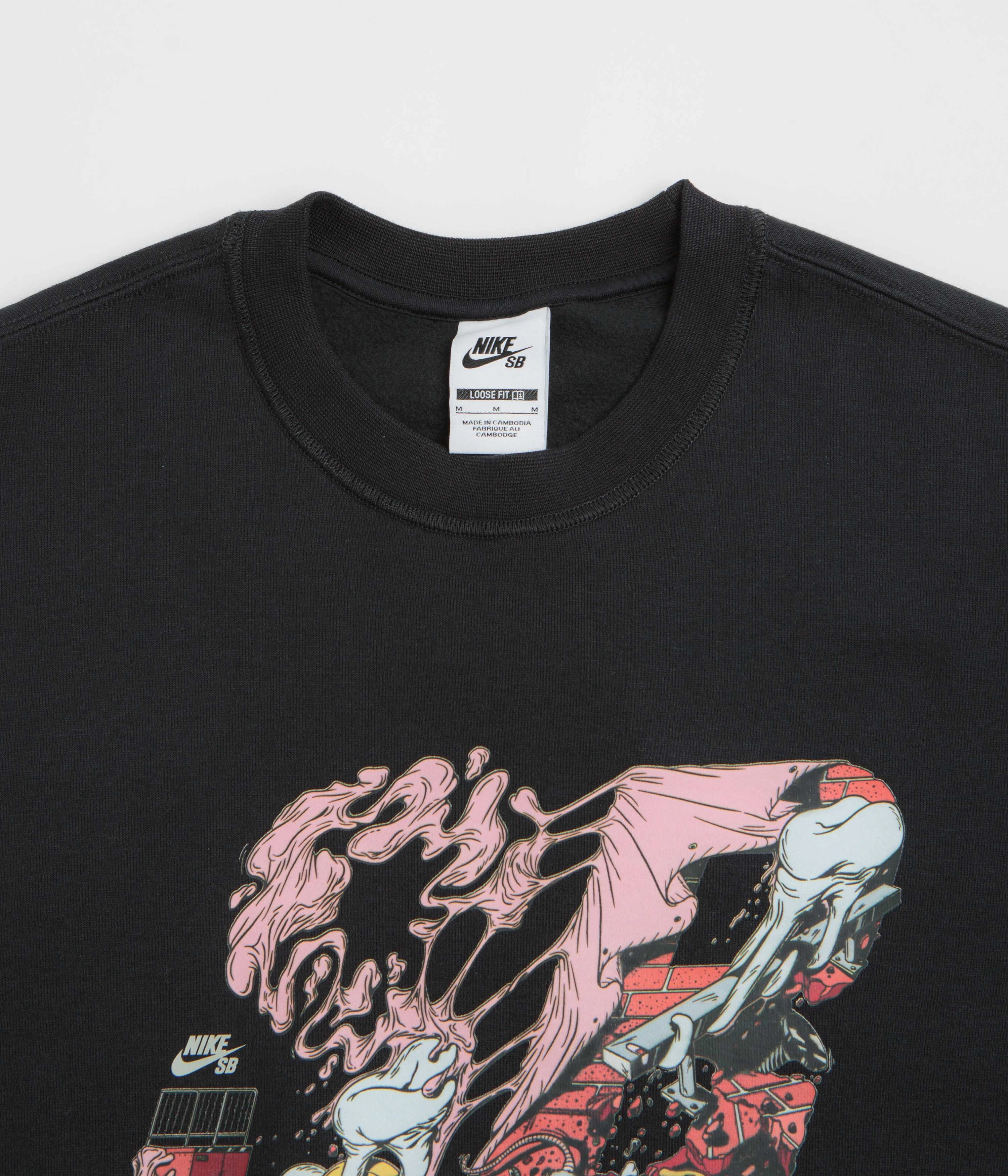 Nike SB Graphic Logo Crewneck Sweatshirt - Black / White Adventure Ready