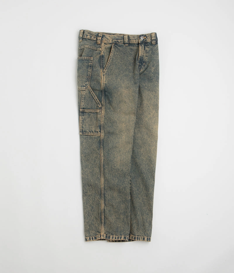 Breathable Denim Dickies Stevensville Carpenter Jeans - Yellow Fade Indigo