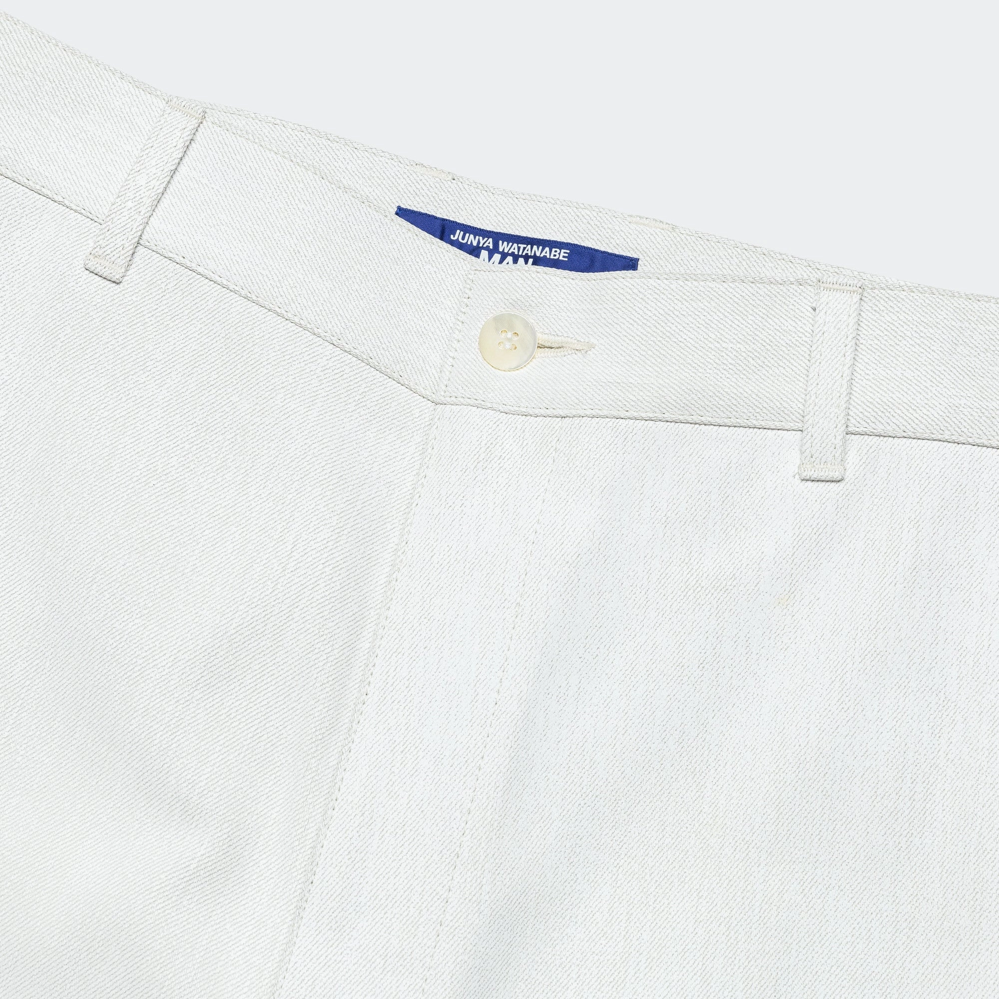 Cotton Denim Foil Pant - Off White Reinforced Pockets