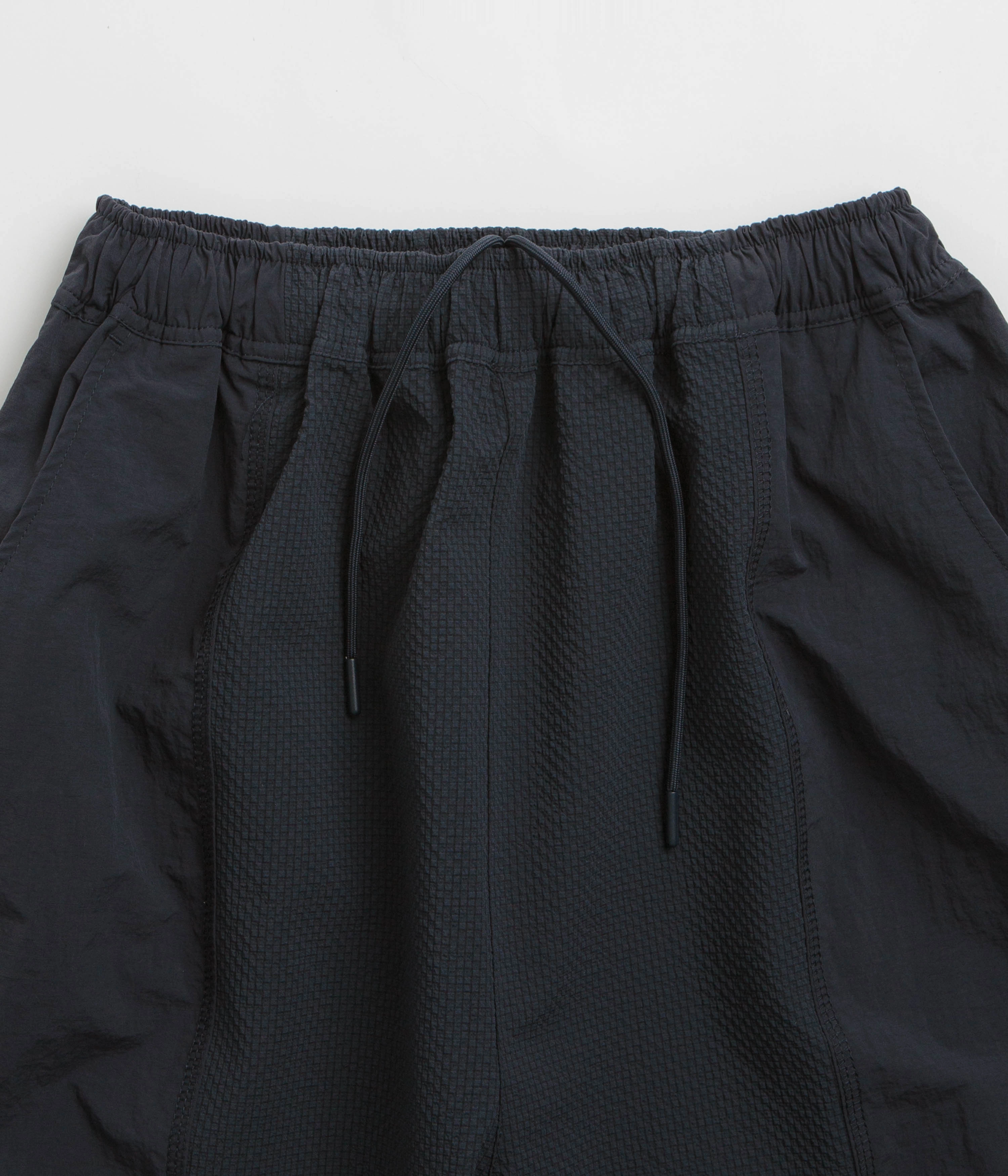 Pop Trading Company Football Pants - Navy Erasable Logo Patch Plaid detail