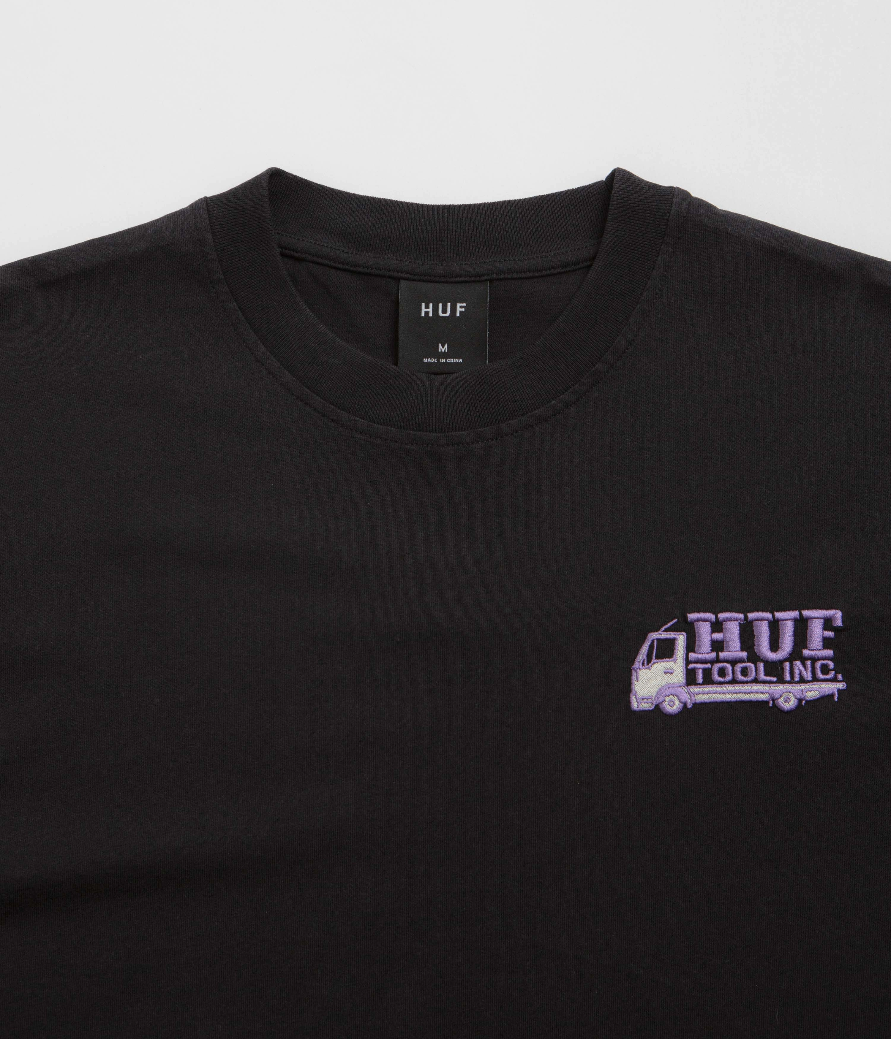 HUF Tool Inc Washed T-Shirt - Washed Black Wear Resistant Fabric Pilling Resistant Finish