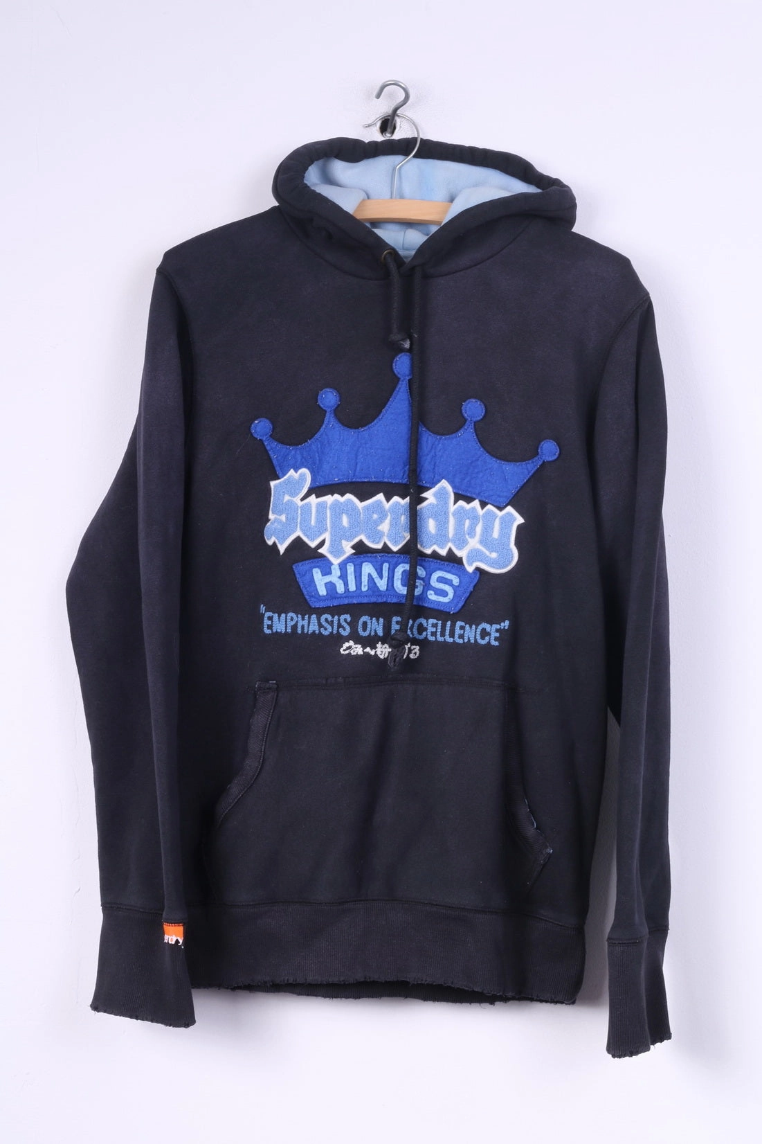 Cozy Layer Superdry Kings Mens S Sweatshirt Black Cotton Hooded Jumper #22