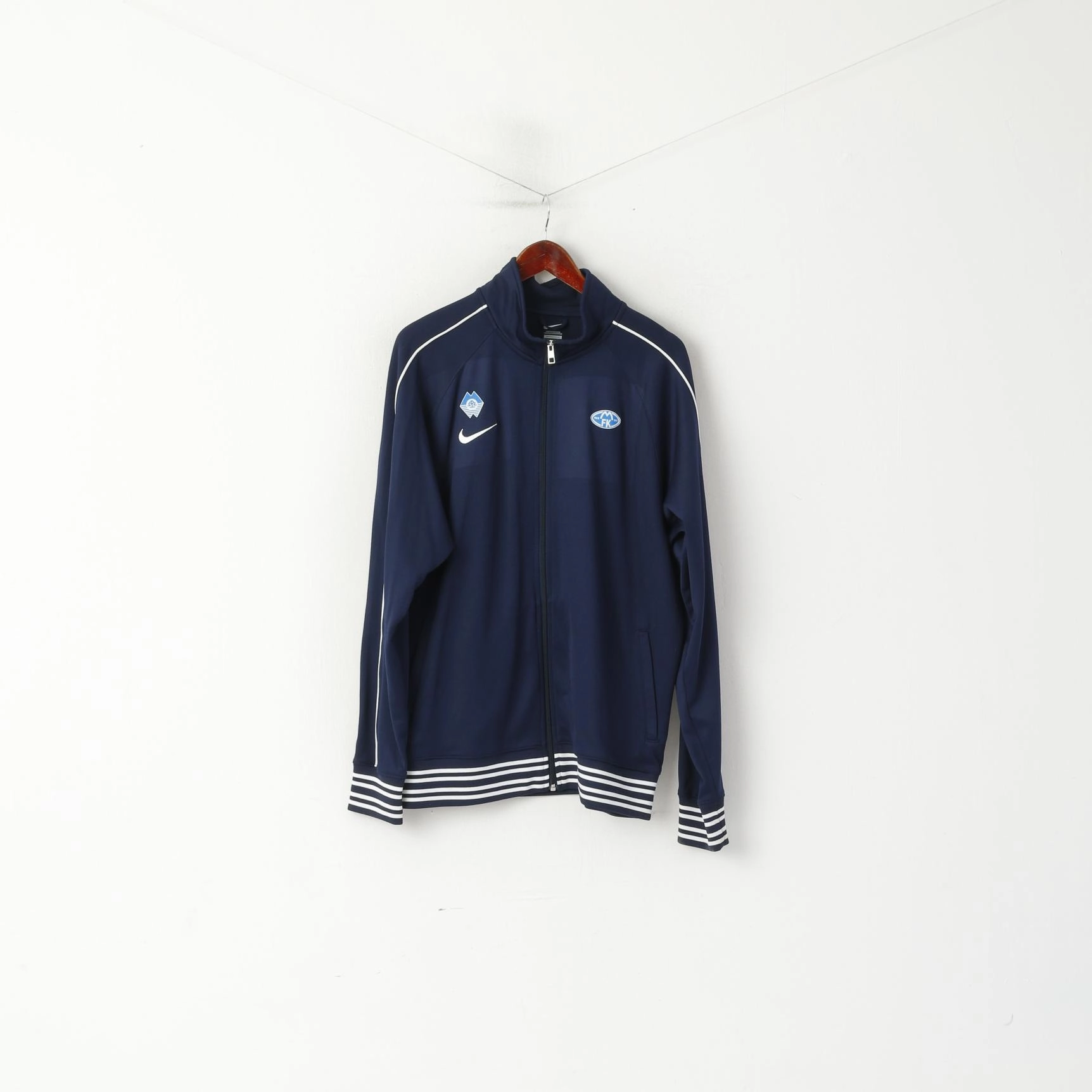 product premium quality Nike Men XL Sweatshirt Navy Cotton MFK Molde Football Sport Full Zipp Track Top