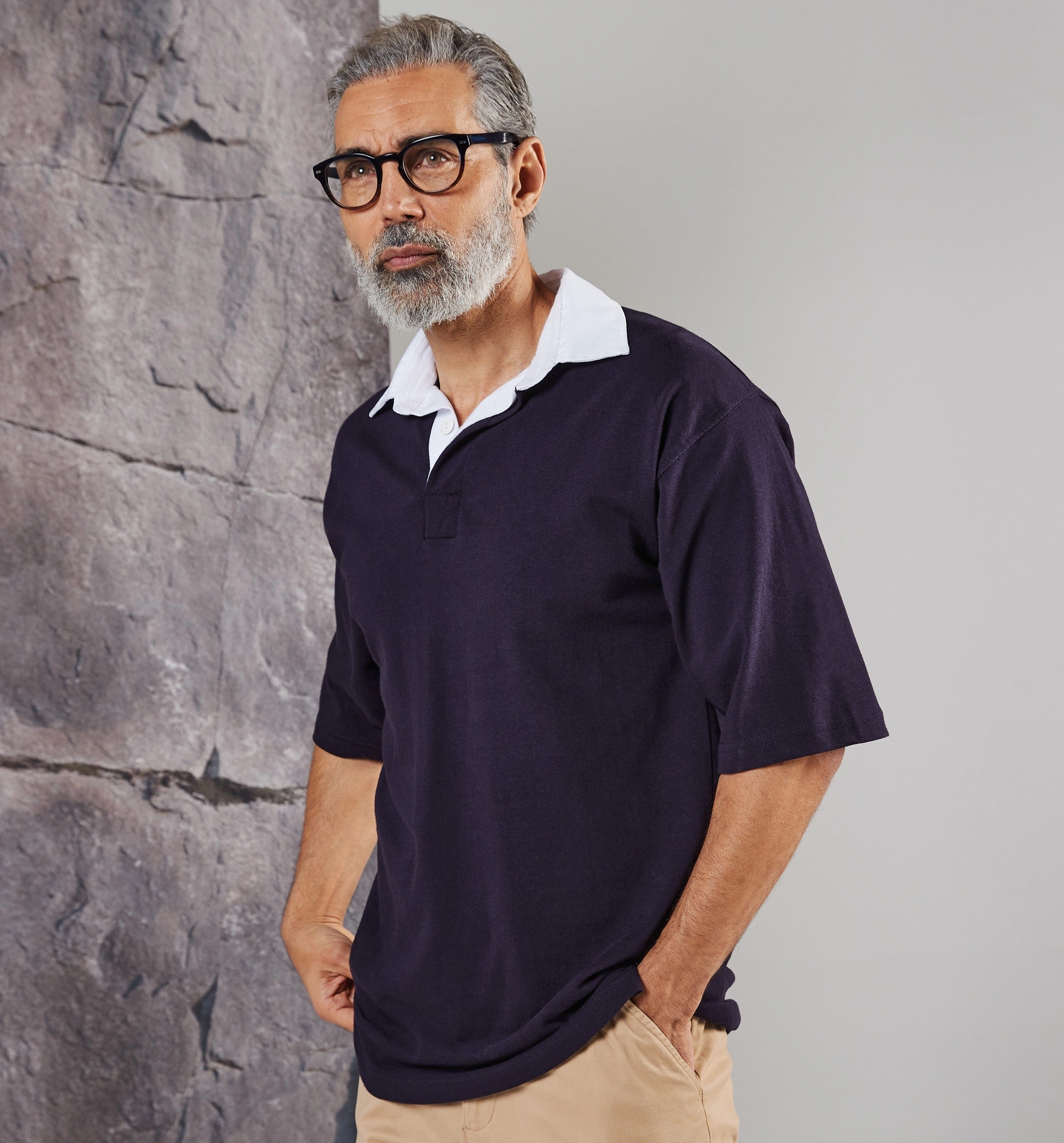 Stylish Layer Short Sleeve Rugby Shirt | NAVY