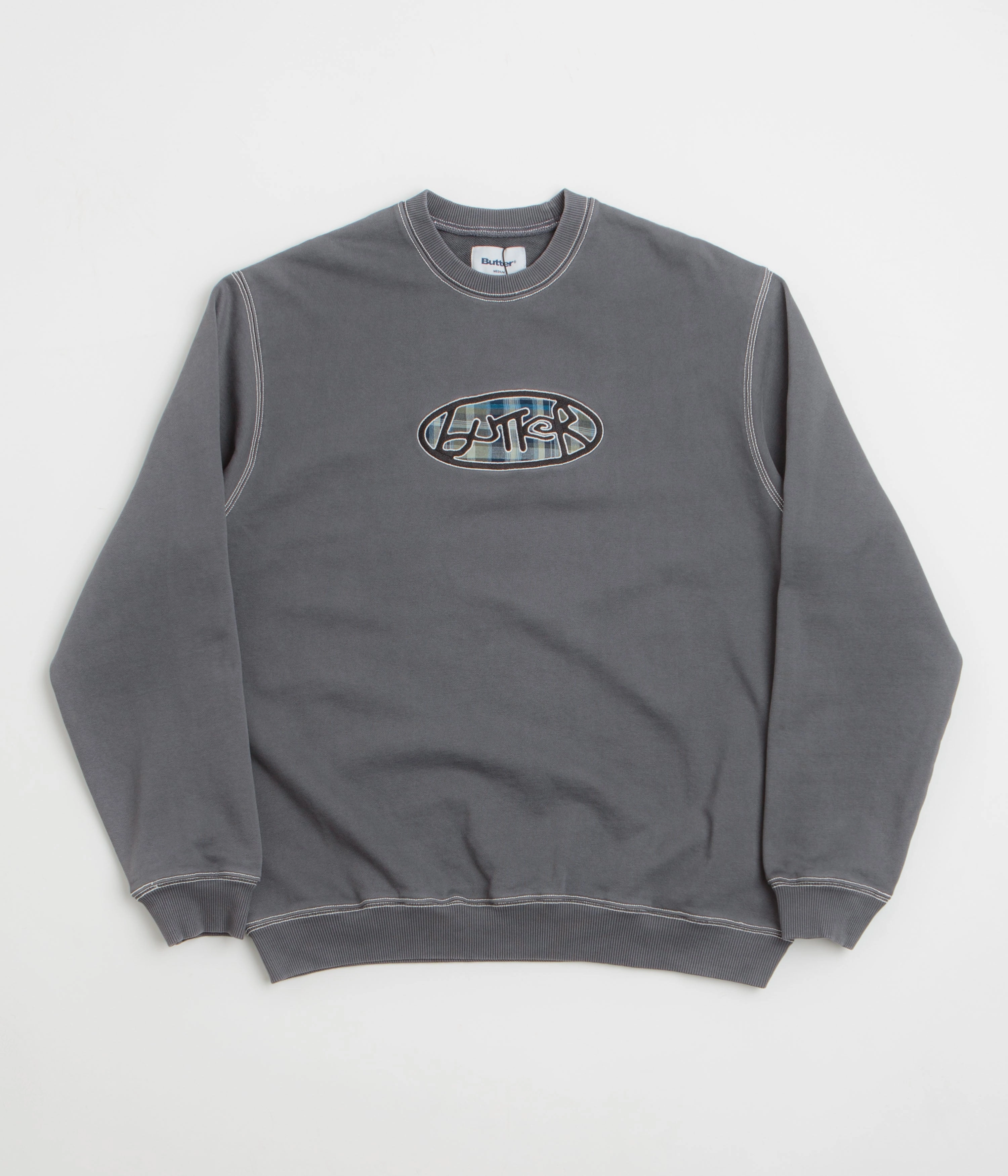 Butter Goods Crust Crewneck Sweatshirt - Washed Charcoal Warm Essentials