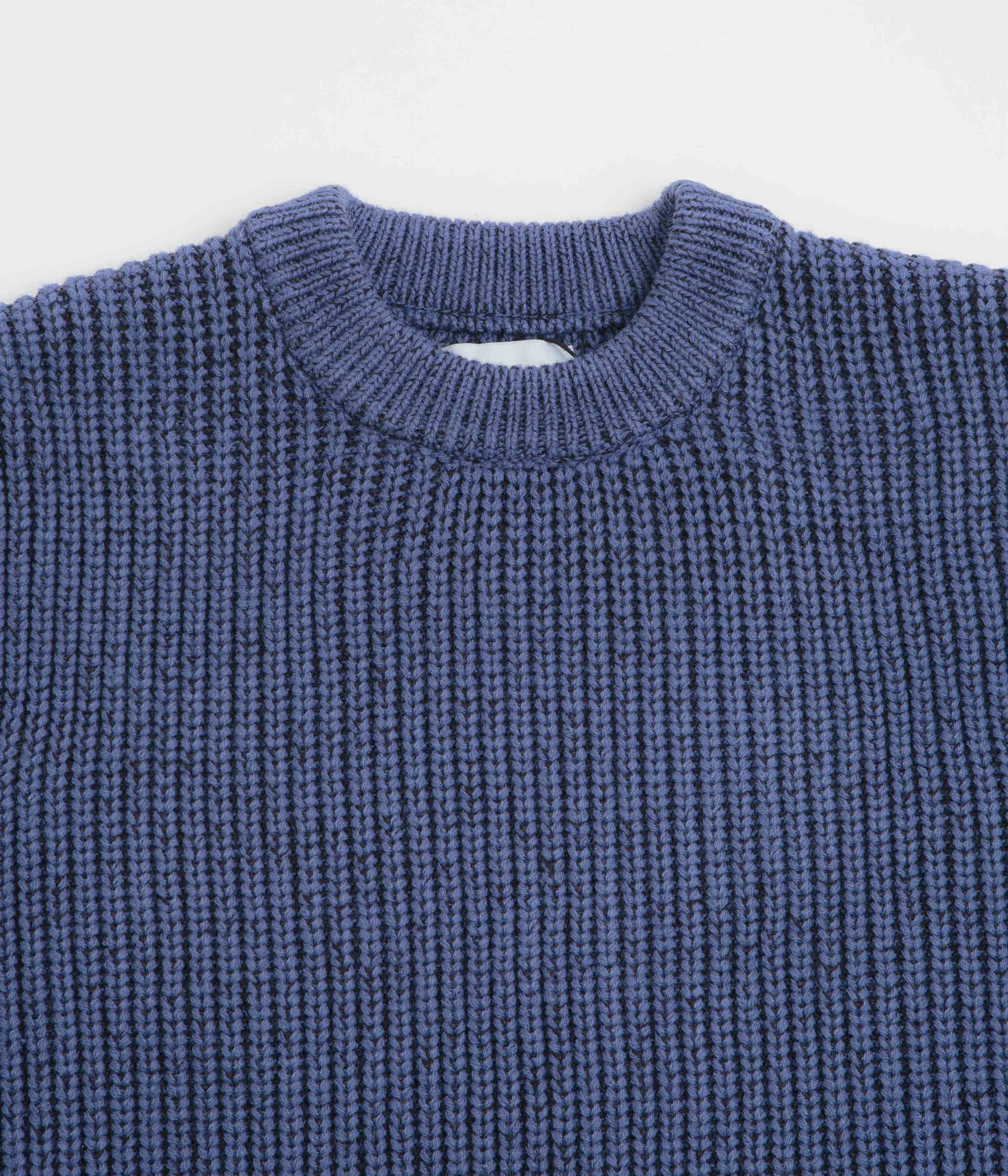 single layer Butter Goods Drain Knit Sweatshirt - Midnight