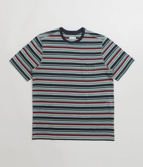 Pop Trading Company Striped Pocket T-Shirt - Multicolour / Red Durable Color Retention Fresh Comfort Style