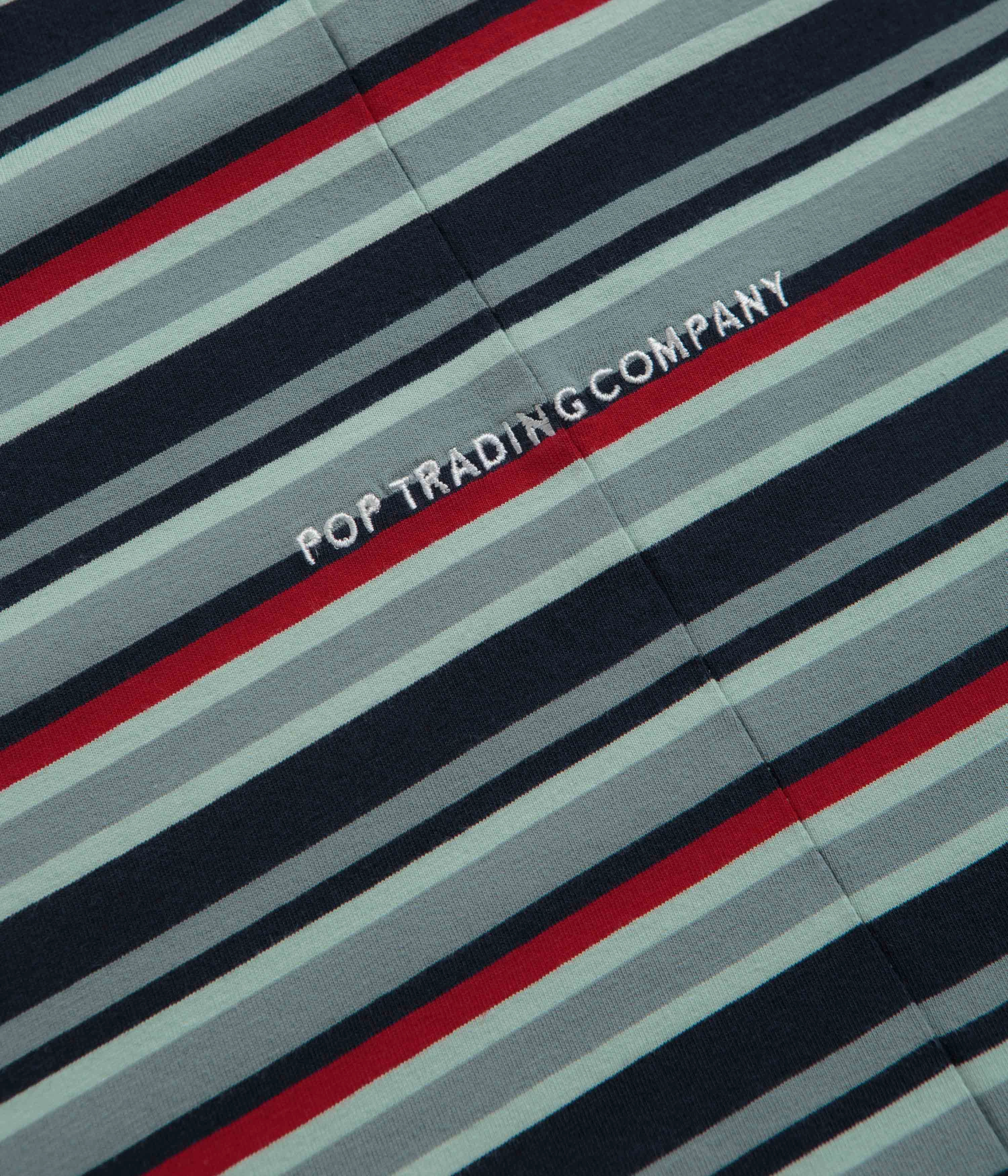 print design Pop Trading Company Striped Pocket T-Shirt - Multicolour / Red