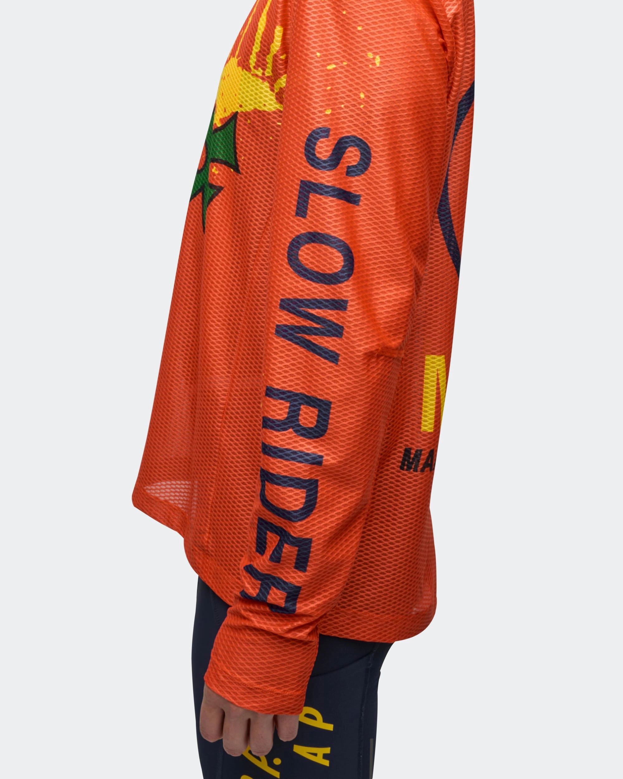 LS Mesh Tee x PUBLIC POSSESSION - Warm Red High-Quality Fabric