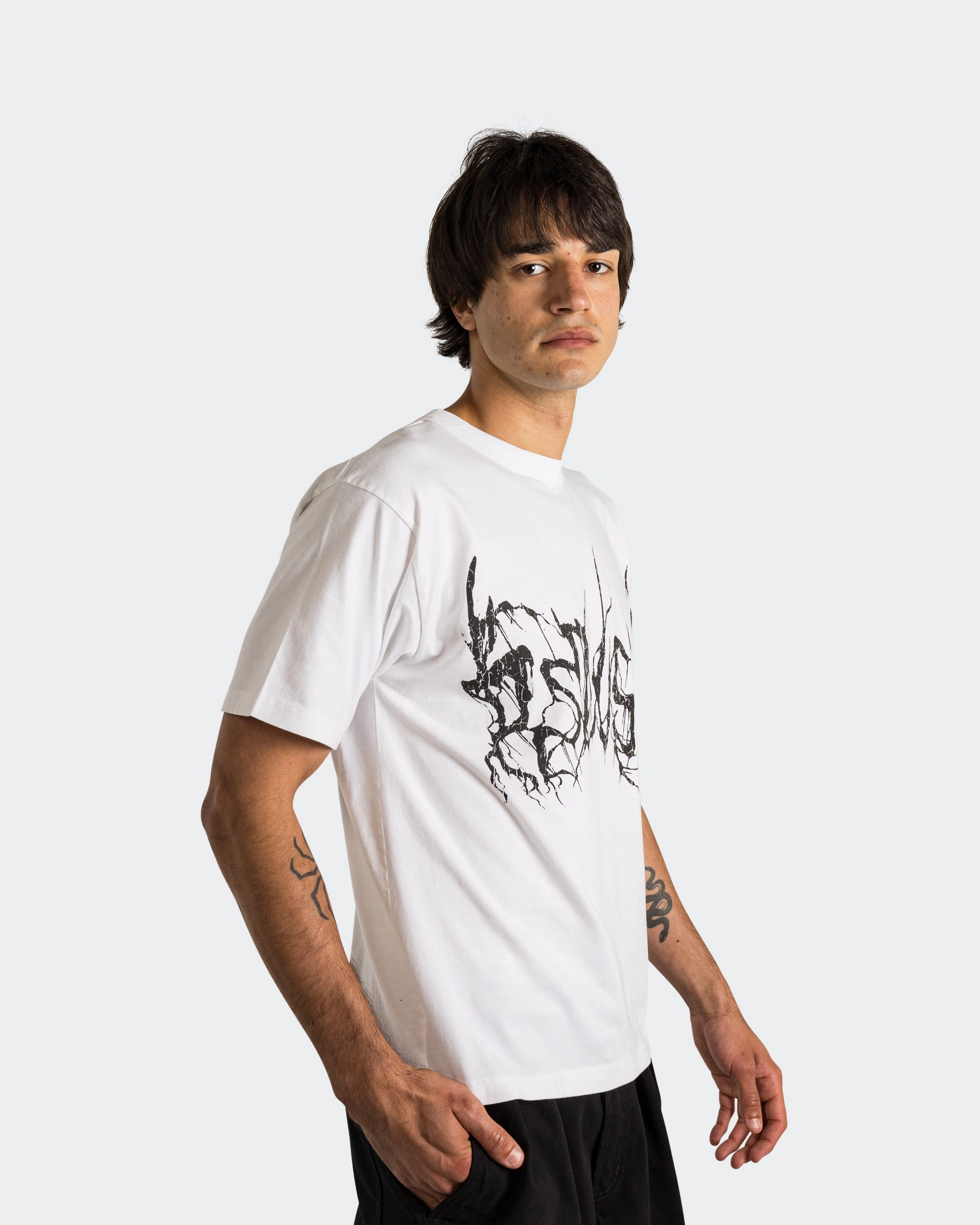 Thermoregulating Fabric Seasonal Wear Metal Tee - White