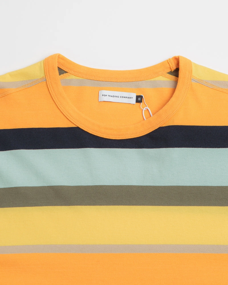 Pop Trading Company Striped Logo Long Sleeve T-Shirt - Yellow / Multicolour QuickDry Long Lasting Color