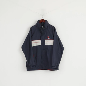 Trespass Sailing Men L Jacket Navy Hidden Hood Waterproof Sailing Outdoor Top Luggage