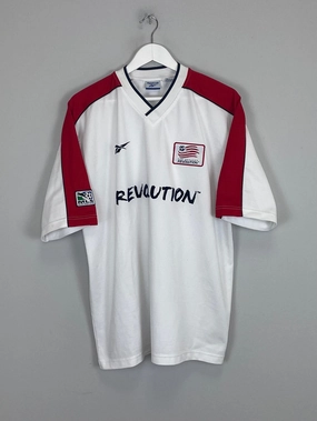 1999 NEW ENGLAND REVOLUTION AWAY SHIRT (L) REEBOK Sport Clip Compatible Hydrophobic Edge Taping