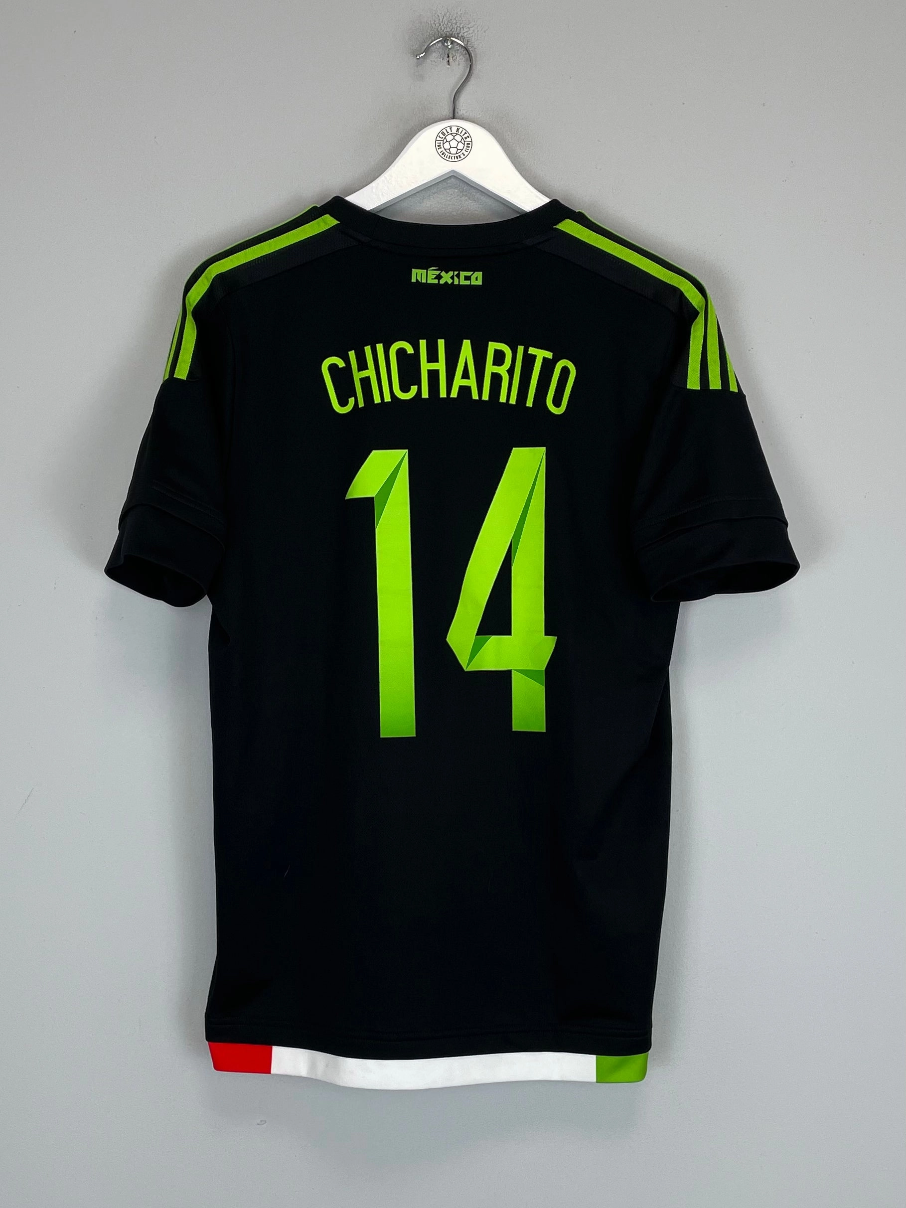 Friction Resistant Coating Breathable Underarm Gussets 2015/16 MEXICO CHICHARITO #14 AWAY SHIRT (M) ADIDAS