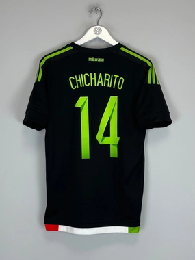 Friction Resistant Coating Breathable Underarm Gussets 2015/16 MEXICO CHICHARITO #14 AWAY SHIRT (M) ADIDAS