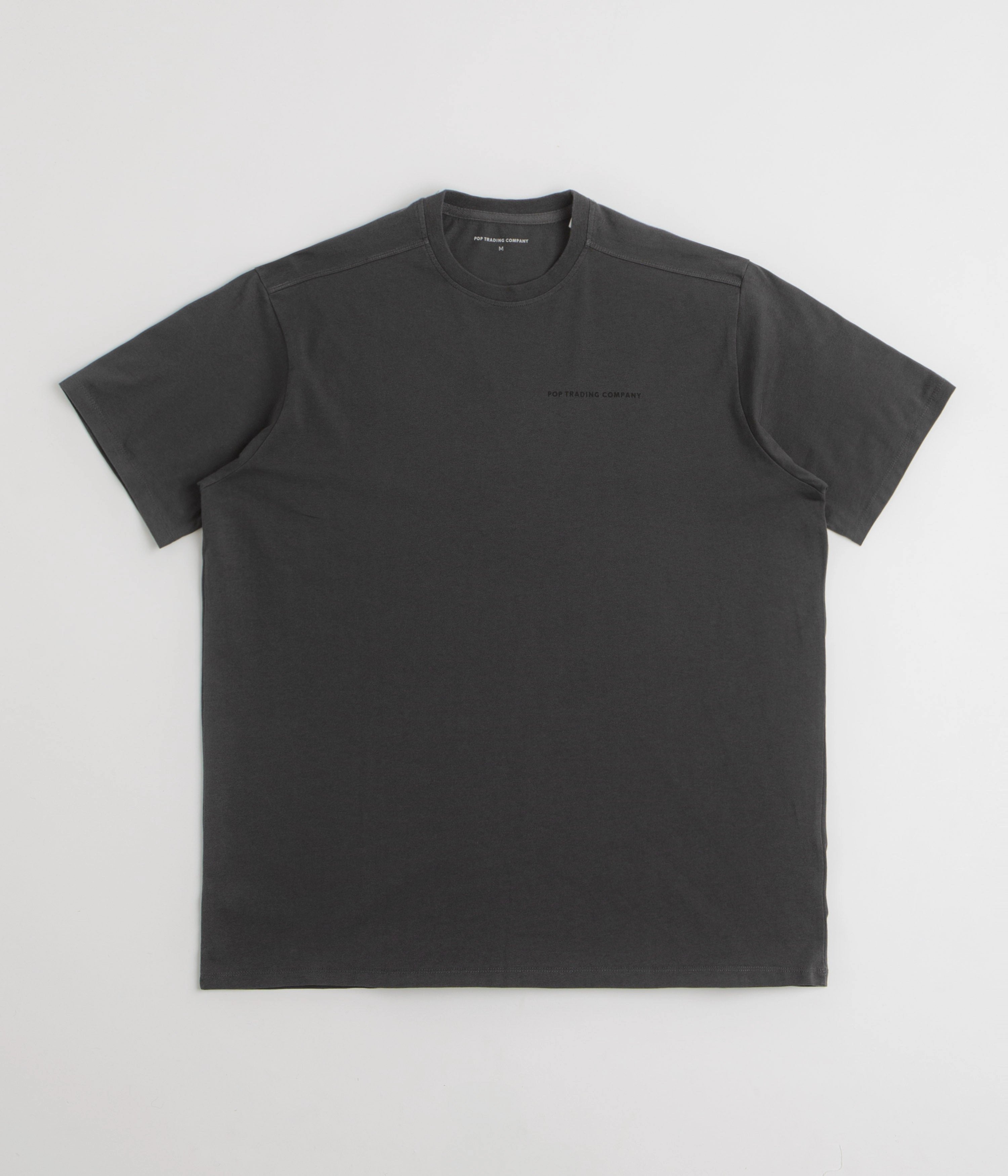 Pop Trading Company Logo T-Shirt - Anthracite / Black Wrinkle-Free Outdoor Trend Look