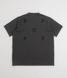 Multi Panel Structure Pop Trading Company Logo T-Shirt - Anthracite / Black