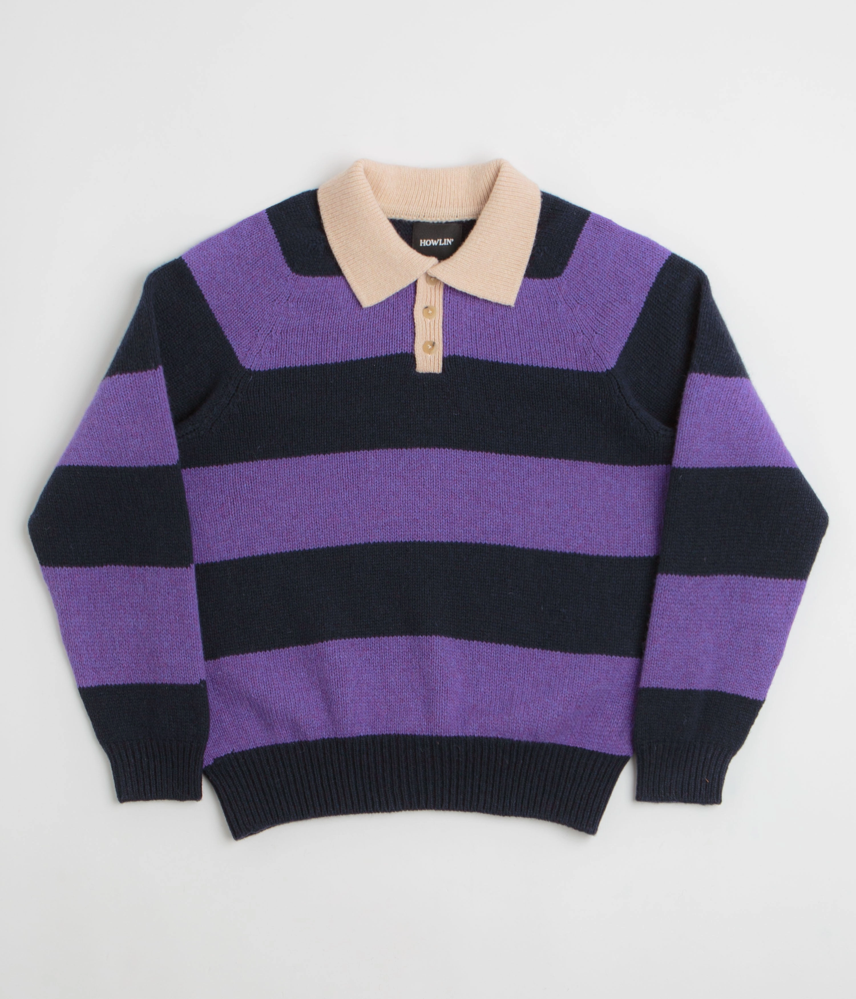 Neutral palette stud accents Howlin' Absolute Polo Knit Sweatshirt - Violet Dreams