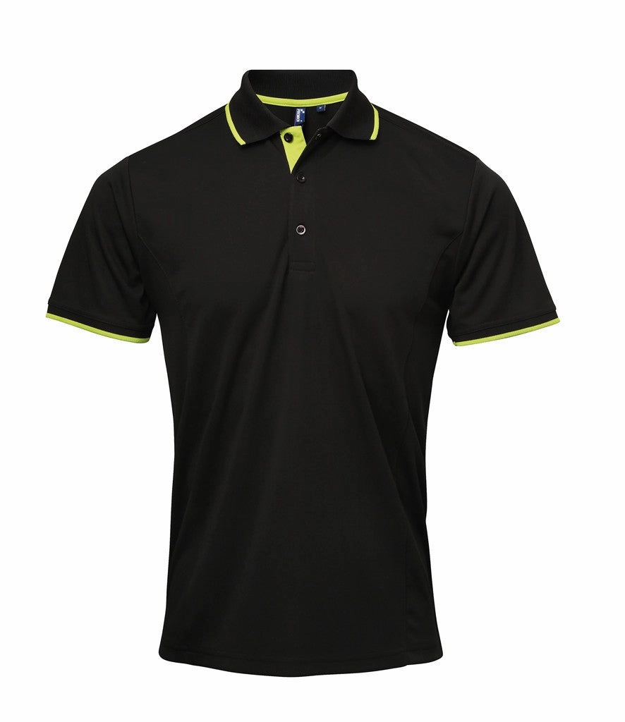 Contrast Coolchecker Polo | BLACK/LIME Trendy Wear Office To Dinner