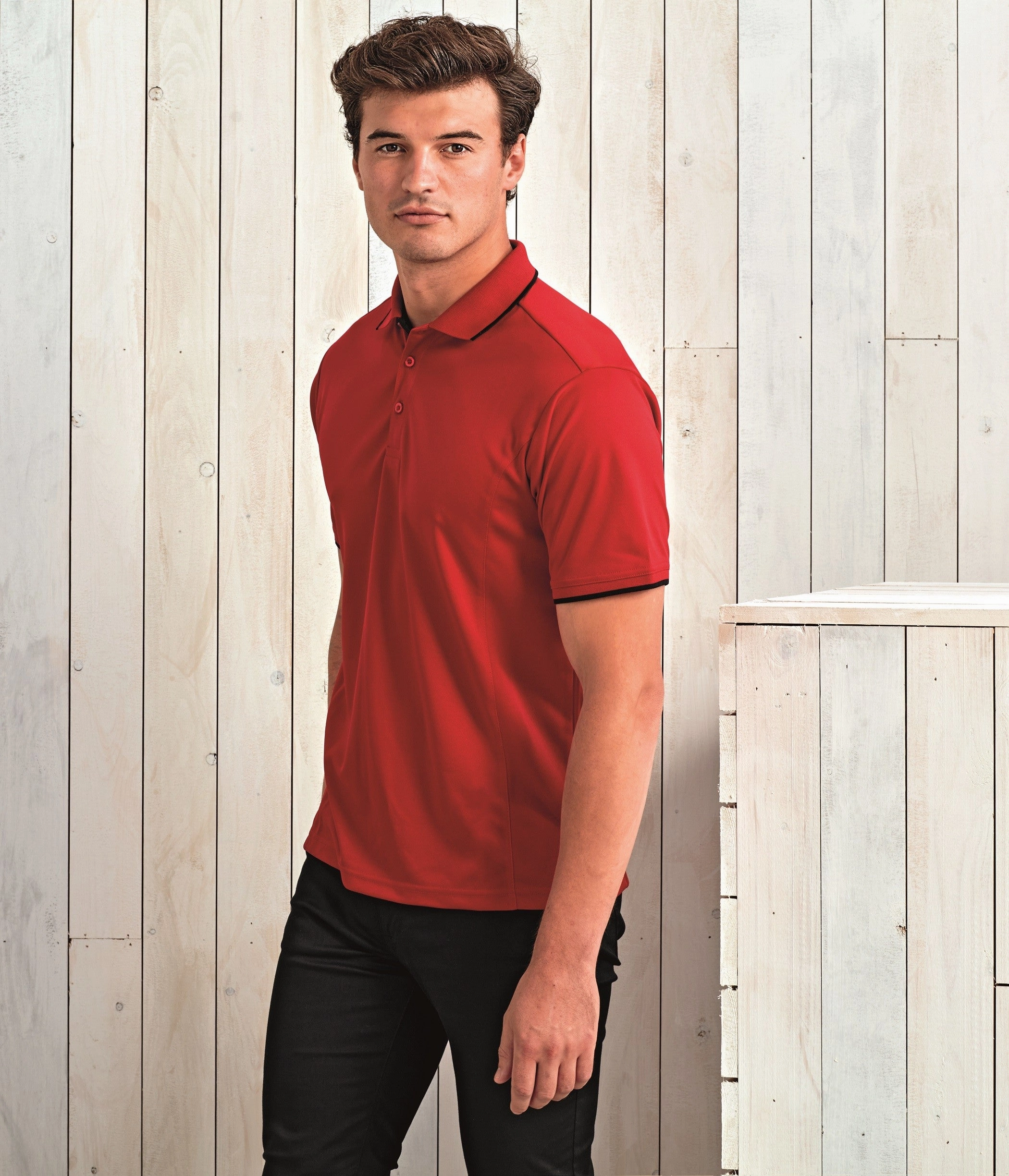 Contrast Coolchecker Polo | BLACK/LIME Relaxed Apparel Travel Staple