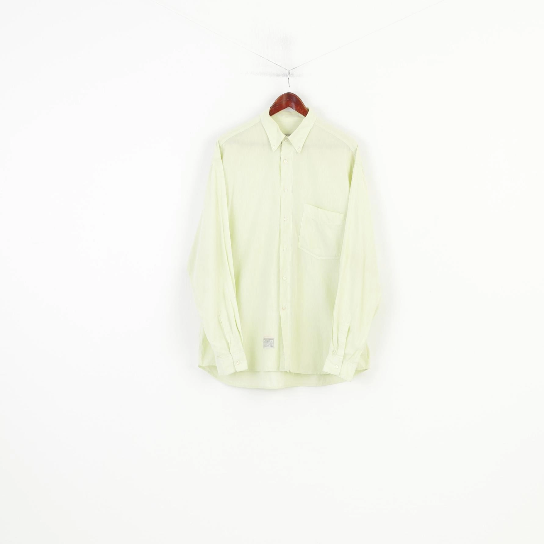 Pine Cone Men XL Casual Shirt Mint Cotton  Long Sleeve Classic Collar Top Soft Material