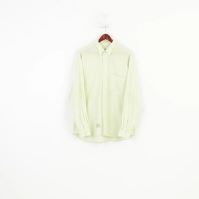 Pine Cone Men XL Casual Shirt Mint Cotton  Long Sleeve Classic Collar Top Soft Material