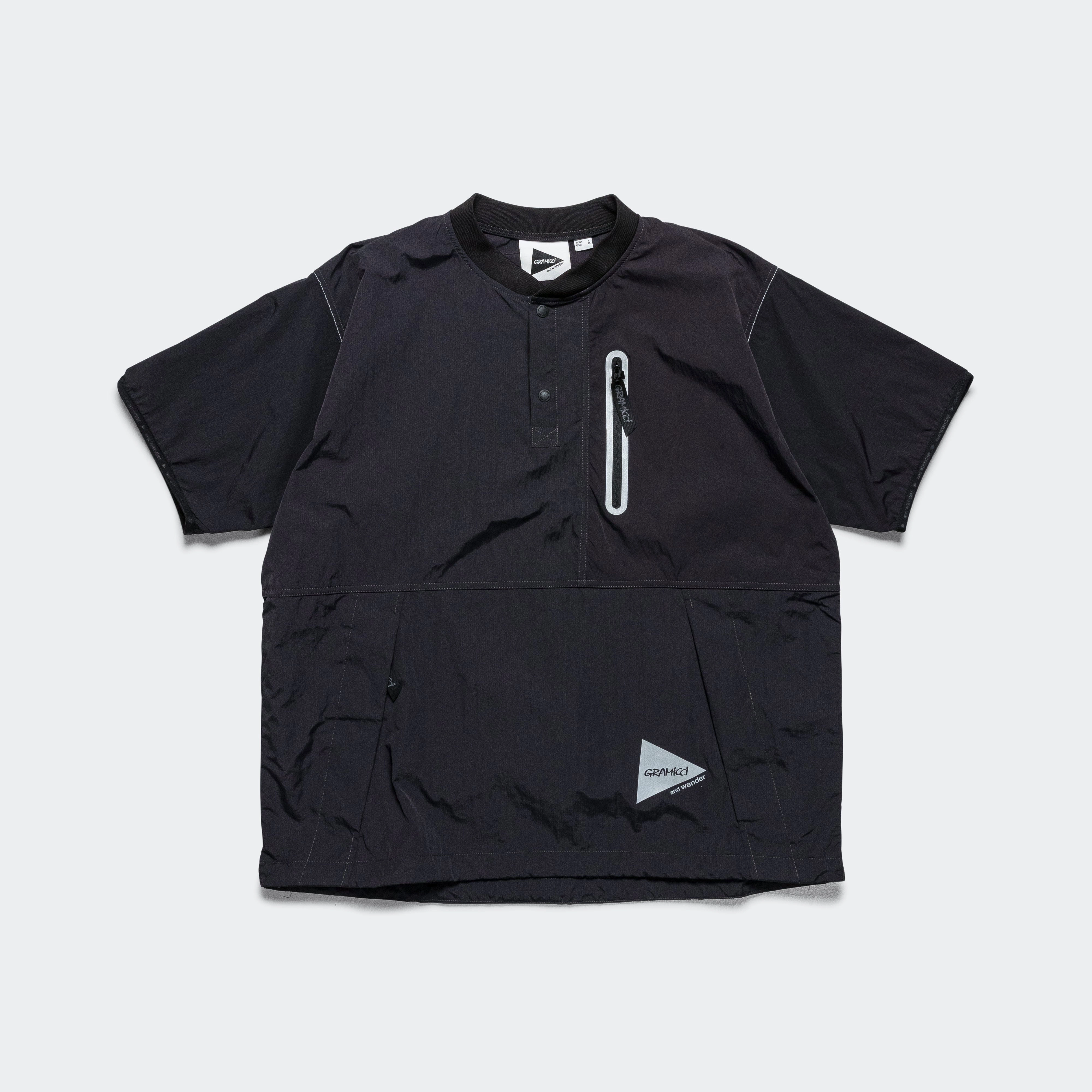 Patchwork Wind Tee ?? and wander - Black Fresh Comfort Style