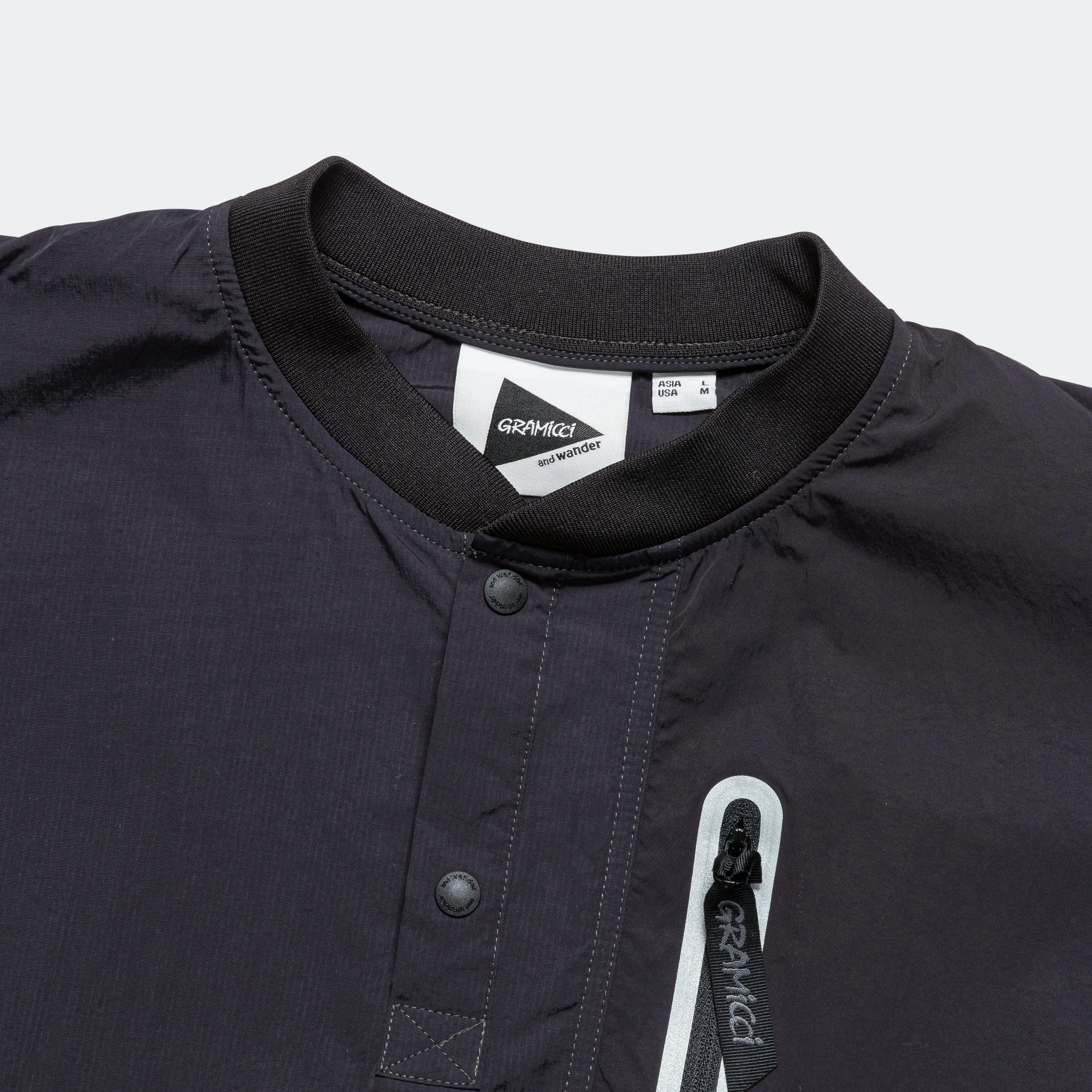 Patchwork Wind Tee ?? and wander - Black Fit for Everyone Sleek Layer