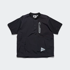 Patchwork Wind Tee ?? and wander - Black Fresh Comfort Style