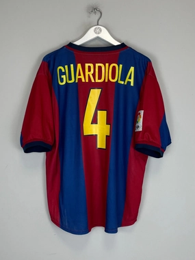 1998/00 BARCELONA GUARDIOLA #4 HOME SHIRT (XL) NIKE Easy Movement
