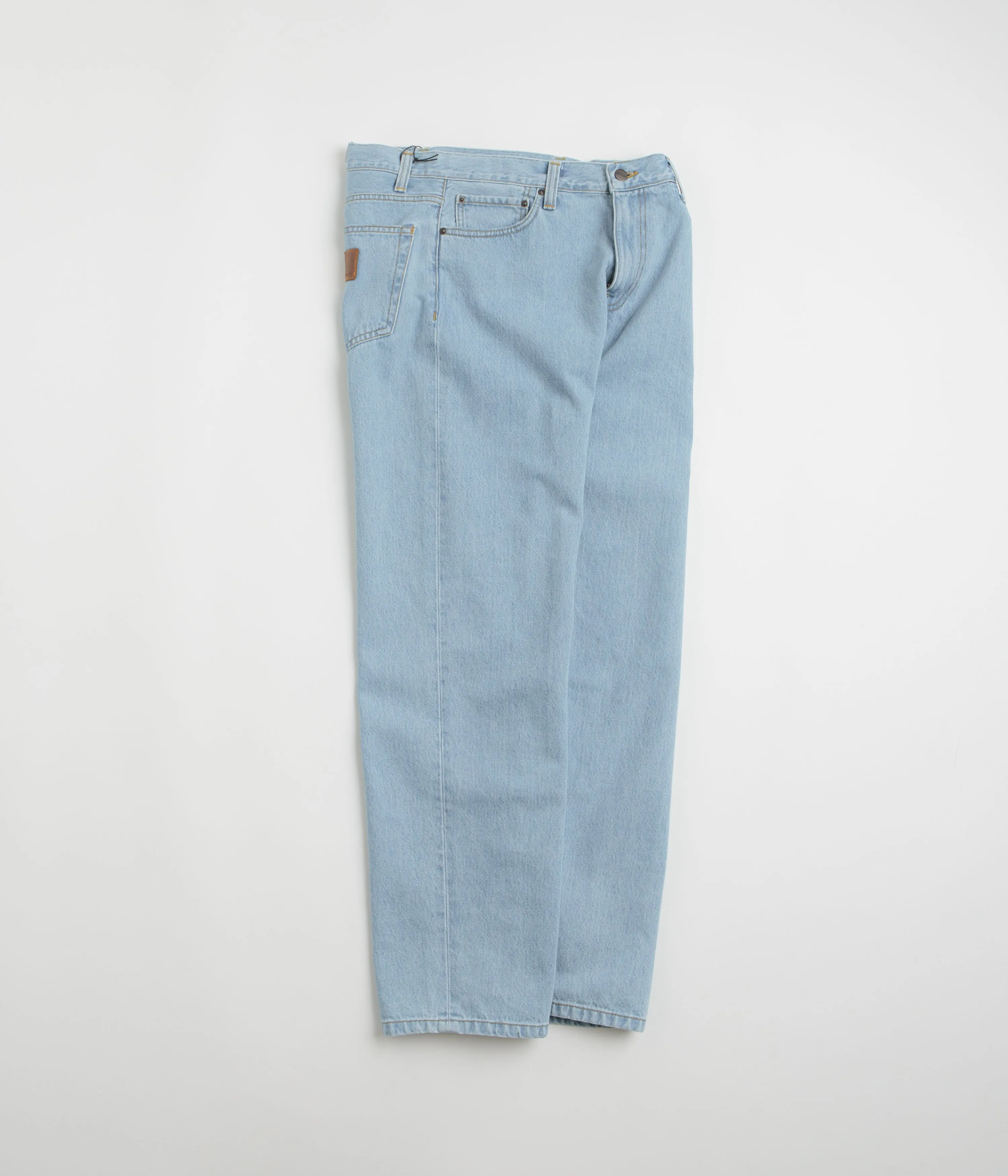 Slim Holiday Vibes Teen Outfit Travel Outfit Carhartt Aaron Pants - Stone Bleached Blue