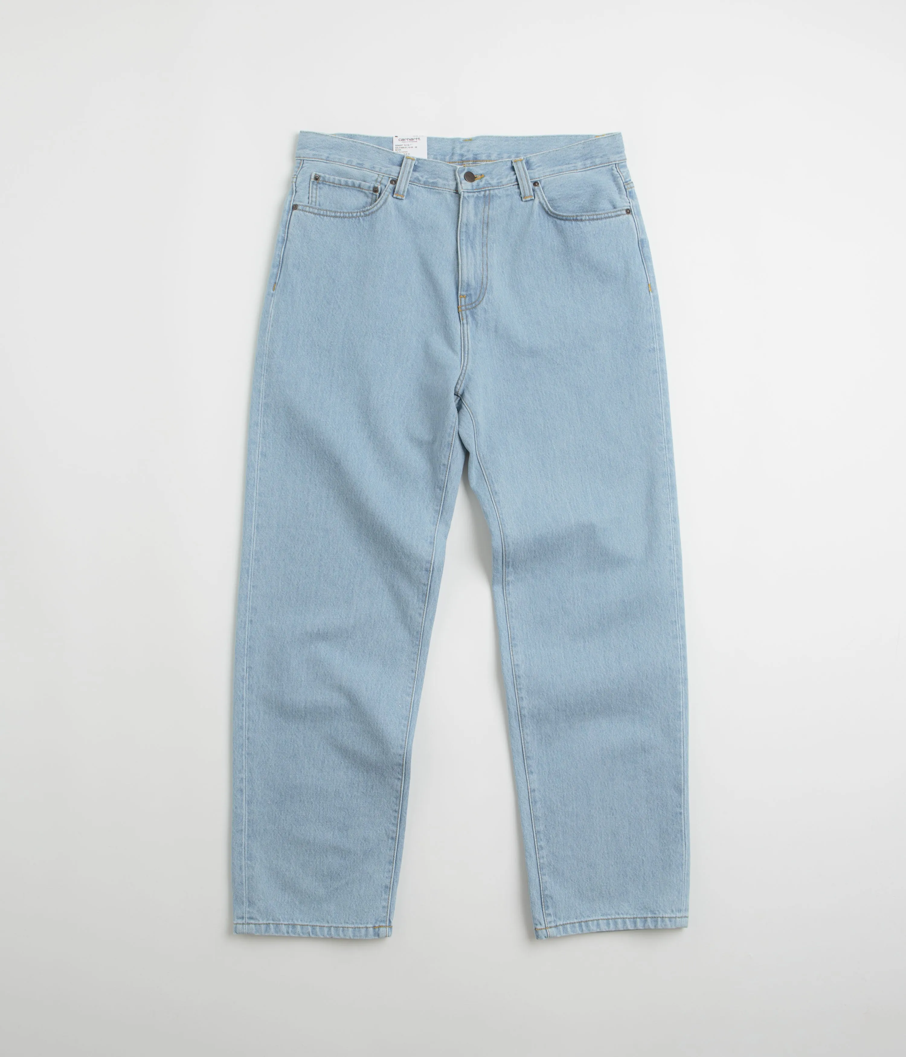 Carhartt Aaron Pants - Stone Bleached Blue Festival Outfit Comfy Artist Vibe