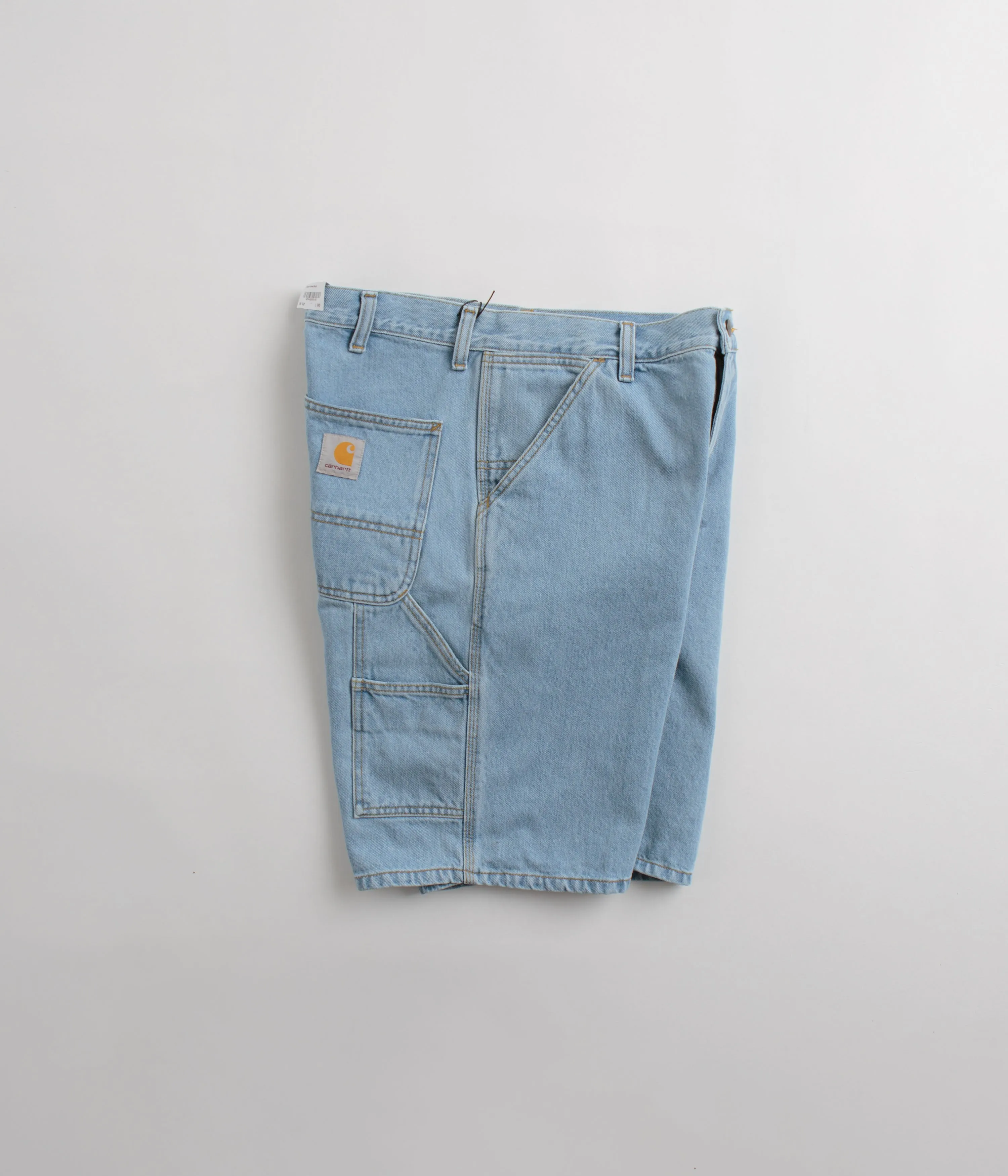 Carhartt Single Knee Shorts - Heavy Stone Bleached Blue Perfect Fit
