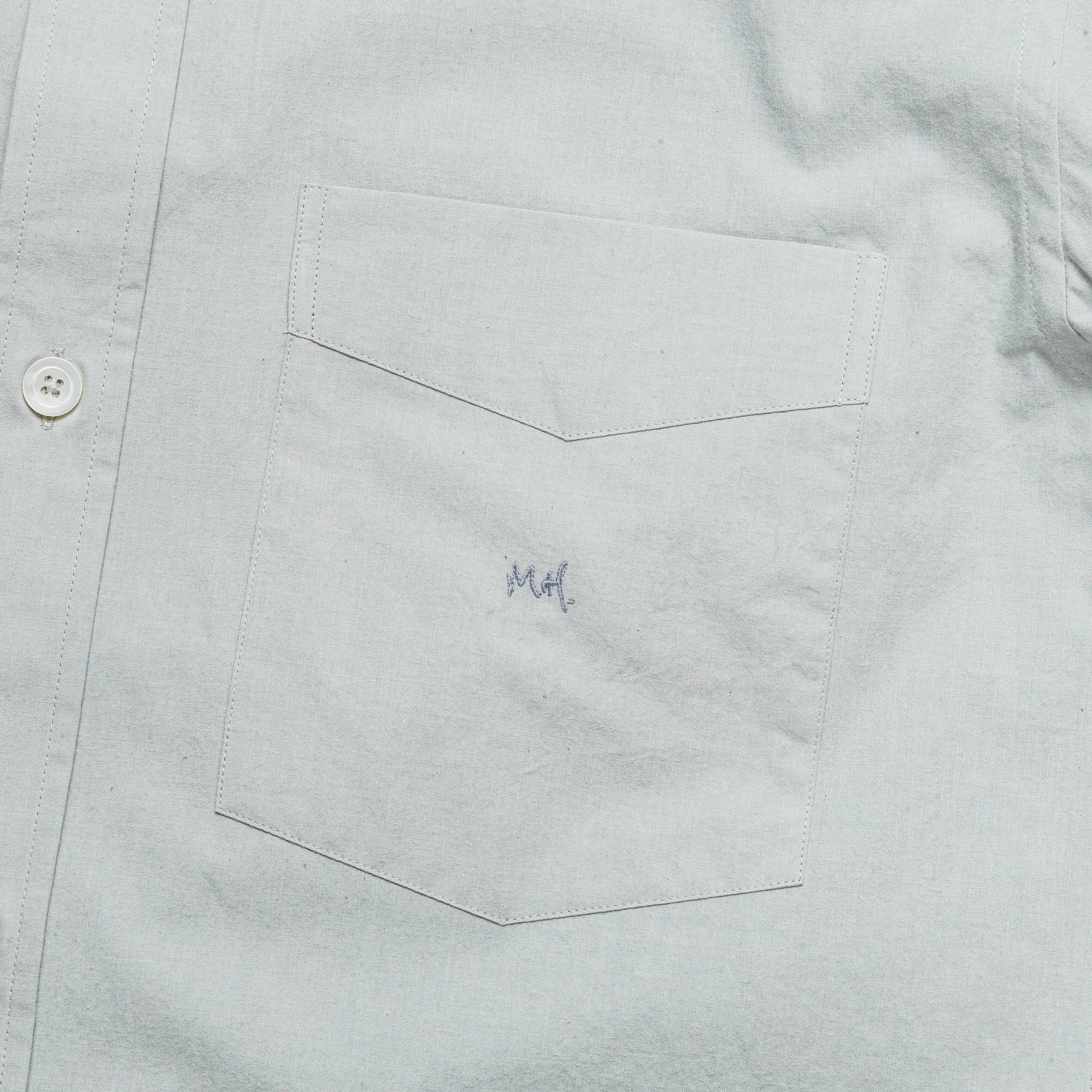 Monogram Shirt - Natural Dye Poplin Faded Grey Button-up Layering Piece