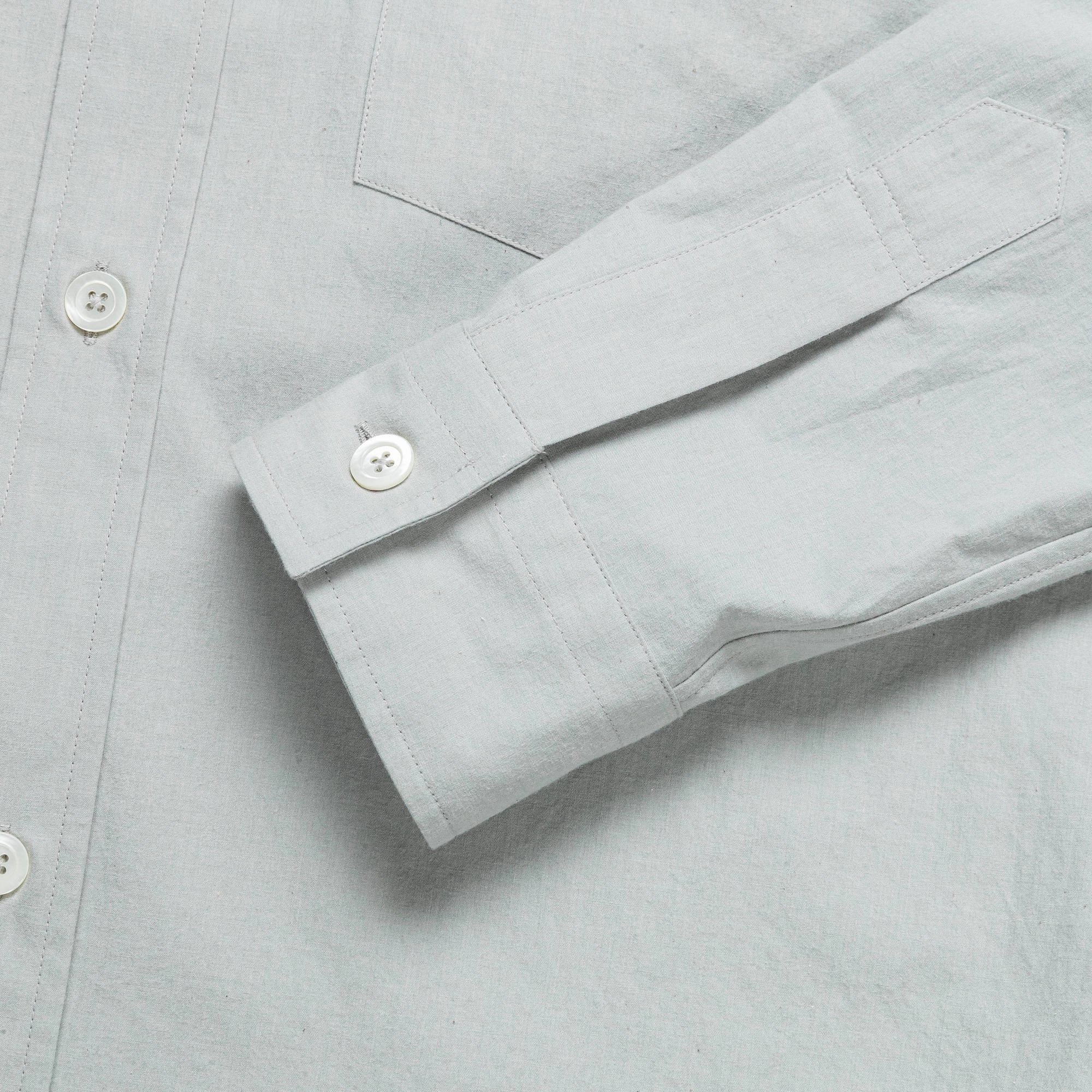 Monogram Shirt - Natural Dye Poplin Faded Grey Trendy Outfit Trendsetting