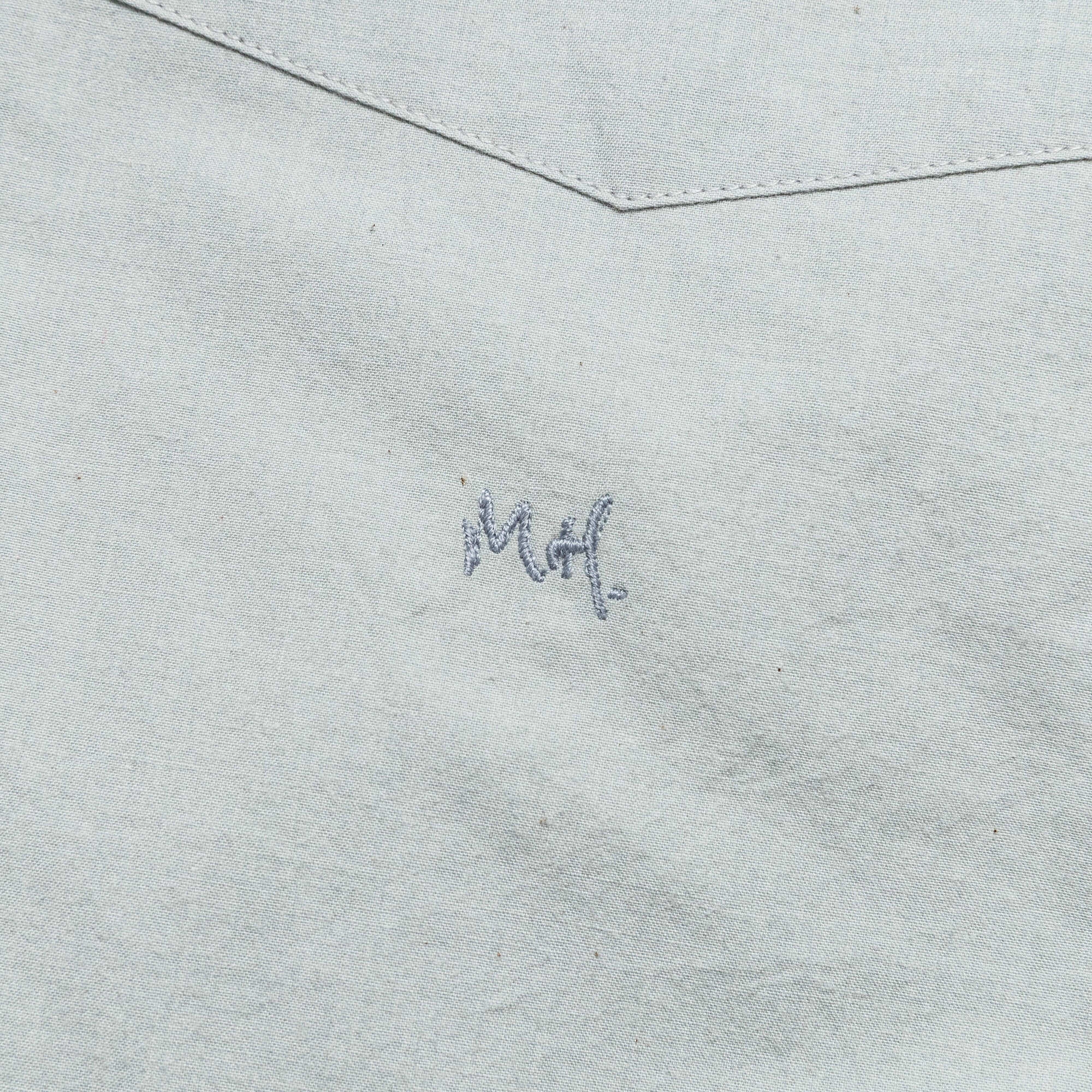 Anti Pilling Finish Trendy Pattern Monogram Shirt - Natural Dye Poplin Faded Grey