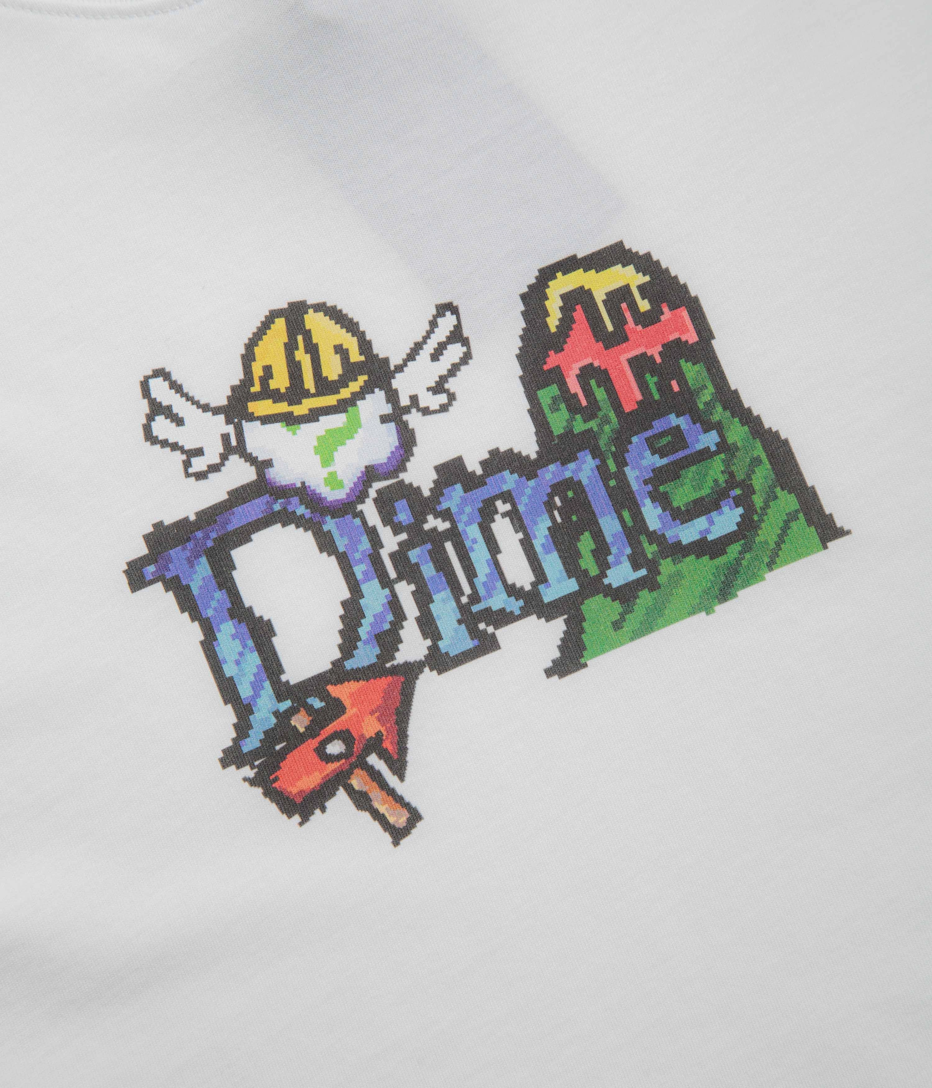 Stretchable Weave Dime Classic Fuzzy T-Shirt - White